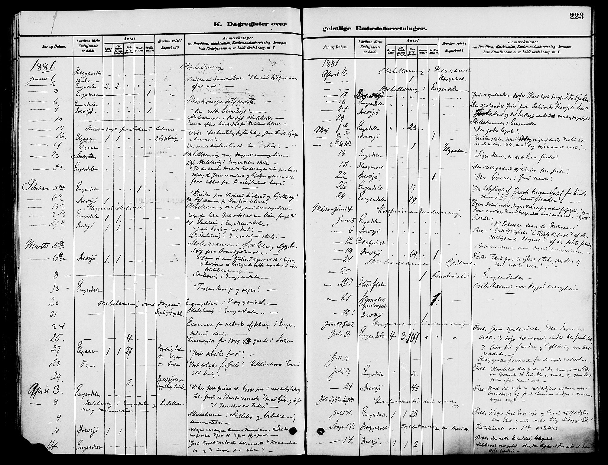 Engerdal prestekontor, AV/SAH-PREST-048/H/Ha/Haa/L0001: Parish register (official) no. 1, 1881-1898, p. 223