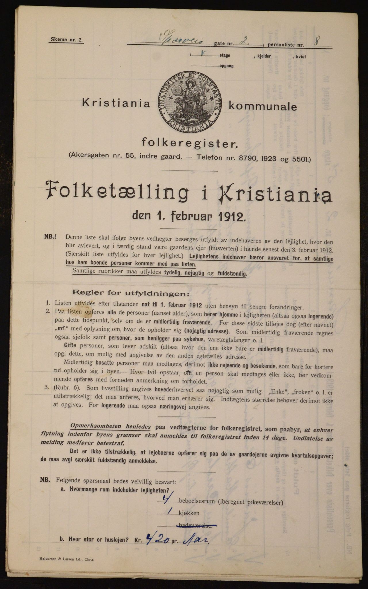 OBA, Municipal Census 1912 for Kristiania, 1912, p. 100686