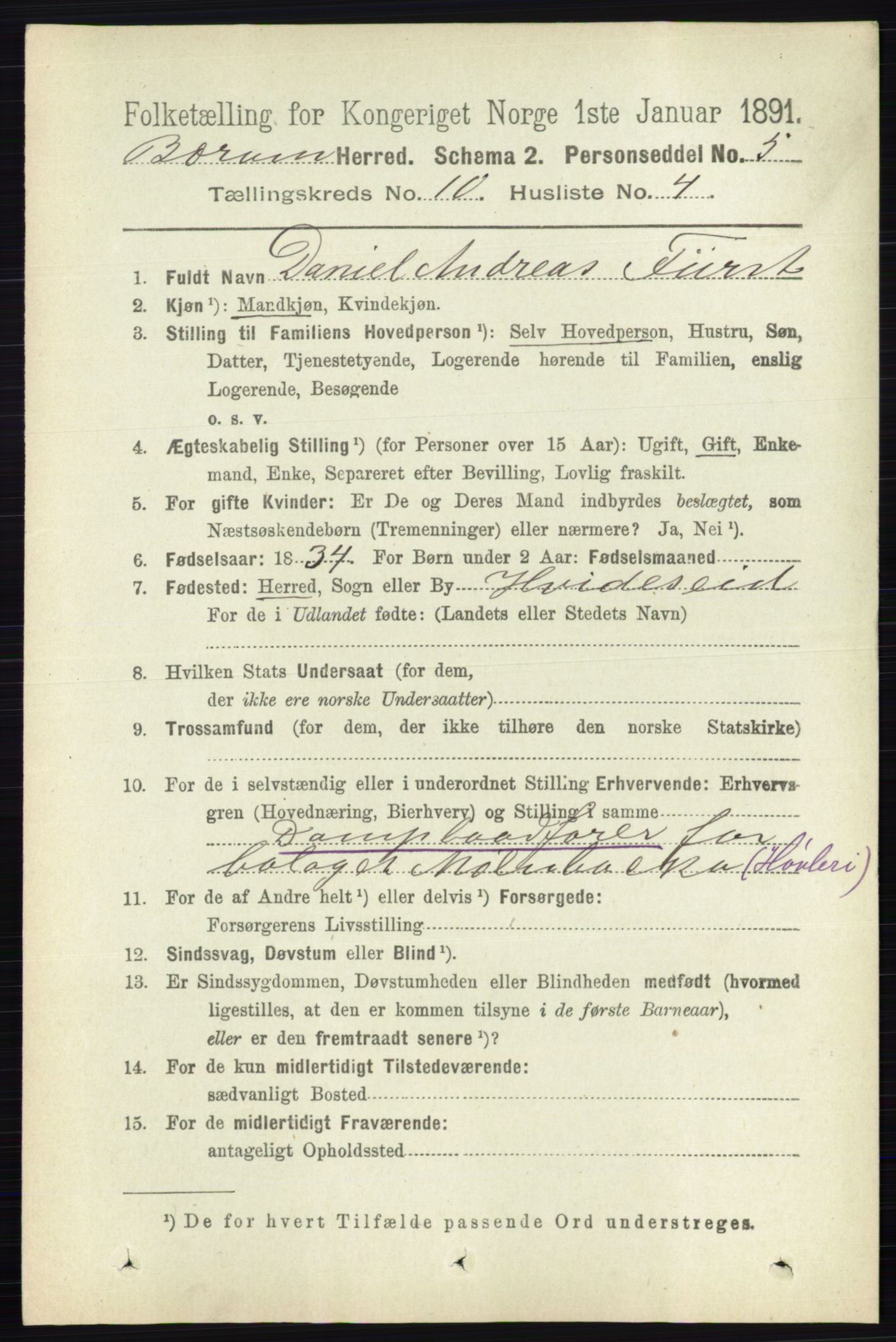 RA, 1891 census for 0219 Bærum, 1891, p. 6385