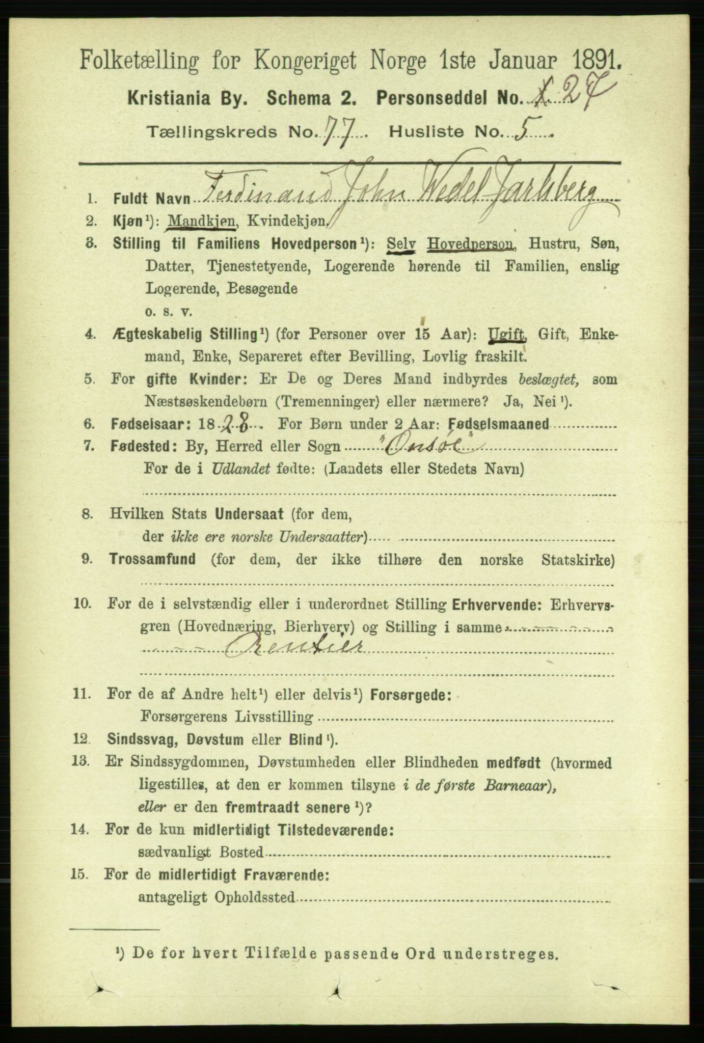 RA, 1891 census for 0301 Kristiania, 1891, p. 40680