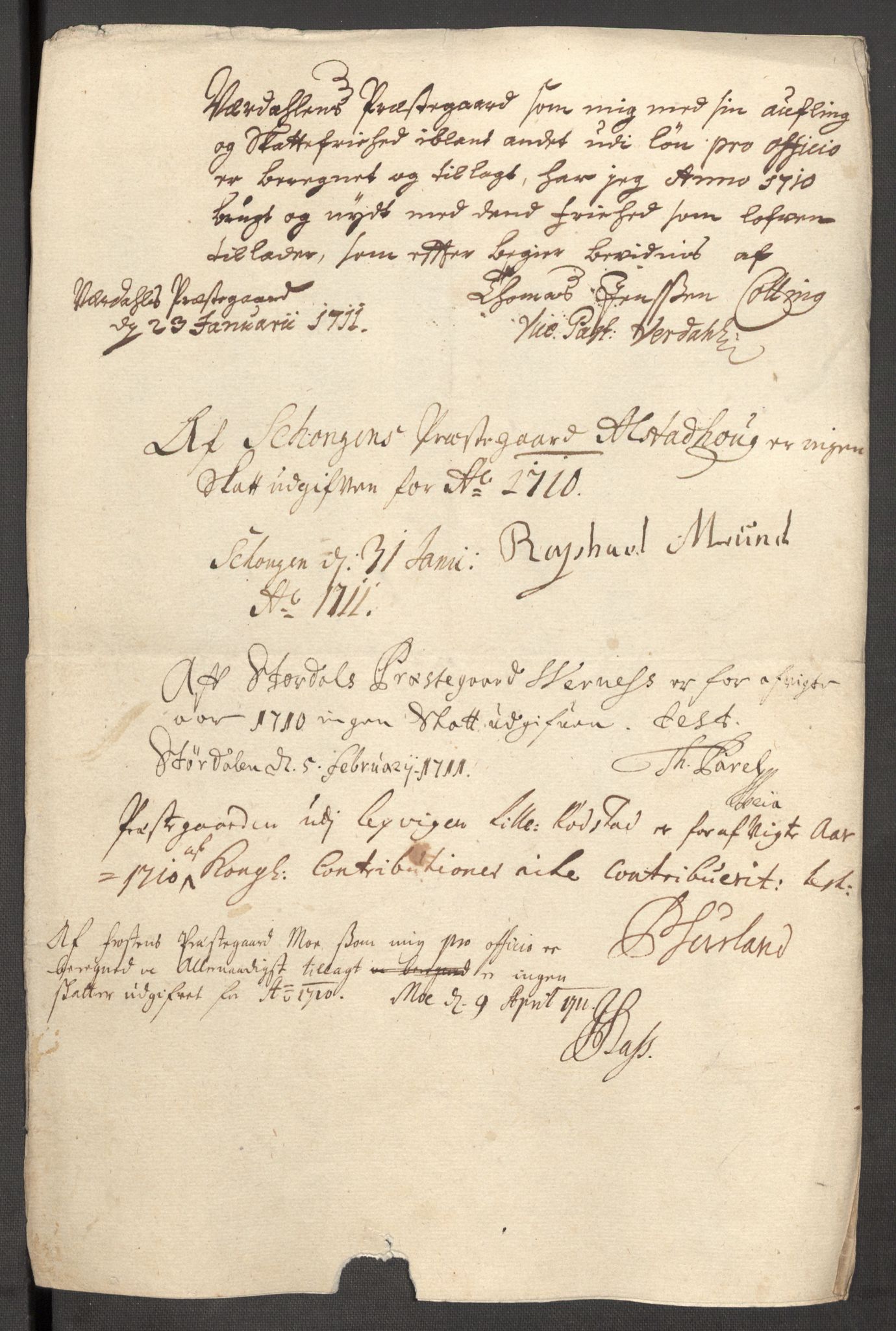 Rentekammeret inntil 1814, Reviderte regnskaper, Fogderegnskap, RA/EA-4092/R62/L4200: Fogderegnskap Stjørdal og Verdal, 1710, p. 197