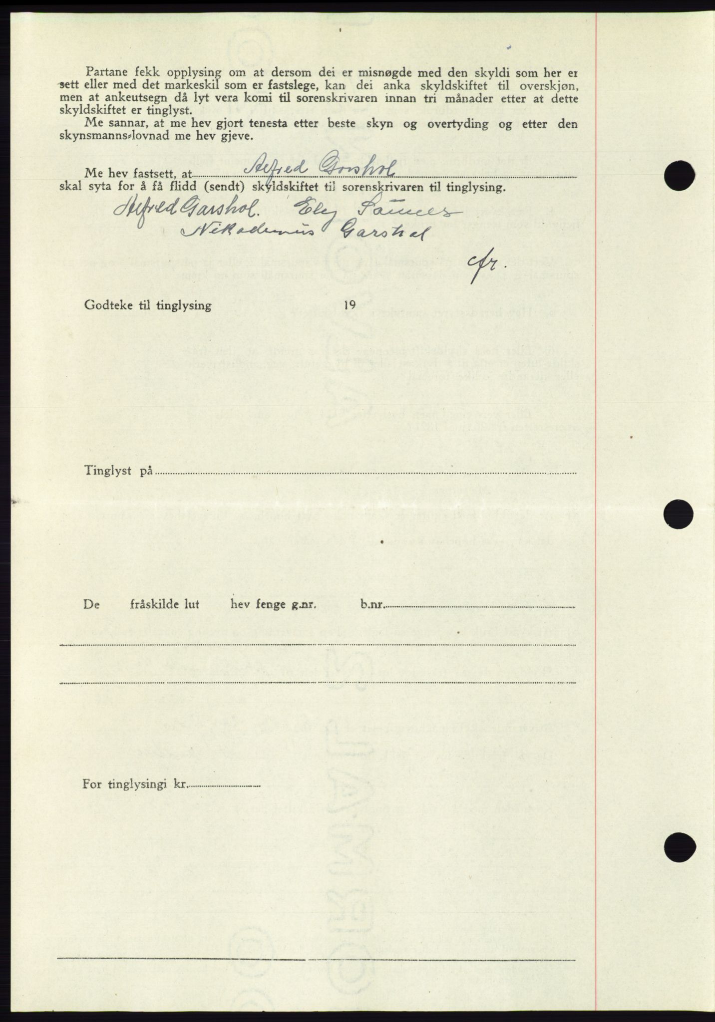 Søre Sunnmøre sorenskriveri, AV/SAT-A-4122/1/2/2C/L0083: Mortgage book no. 9A, 1948-1949, Diary no: : 1496/1948