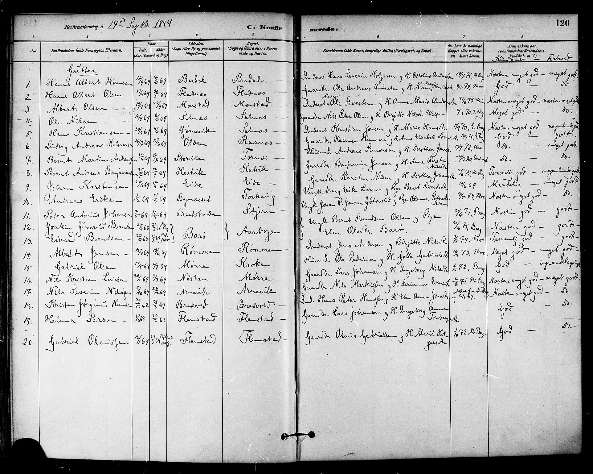 Ministerialprotokoller, klokkerbøker og fødselsregistre - Sør-Trøndelag, SAT/A-1456/655/L0680: Parish register (official) no. 655A09, 1880-1894, p. 120