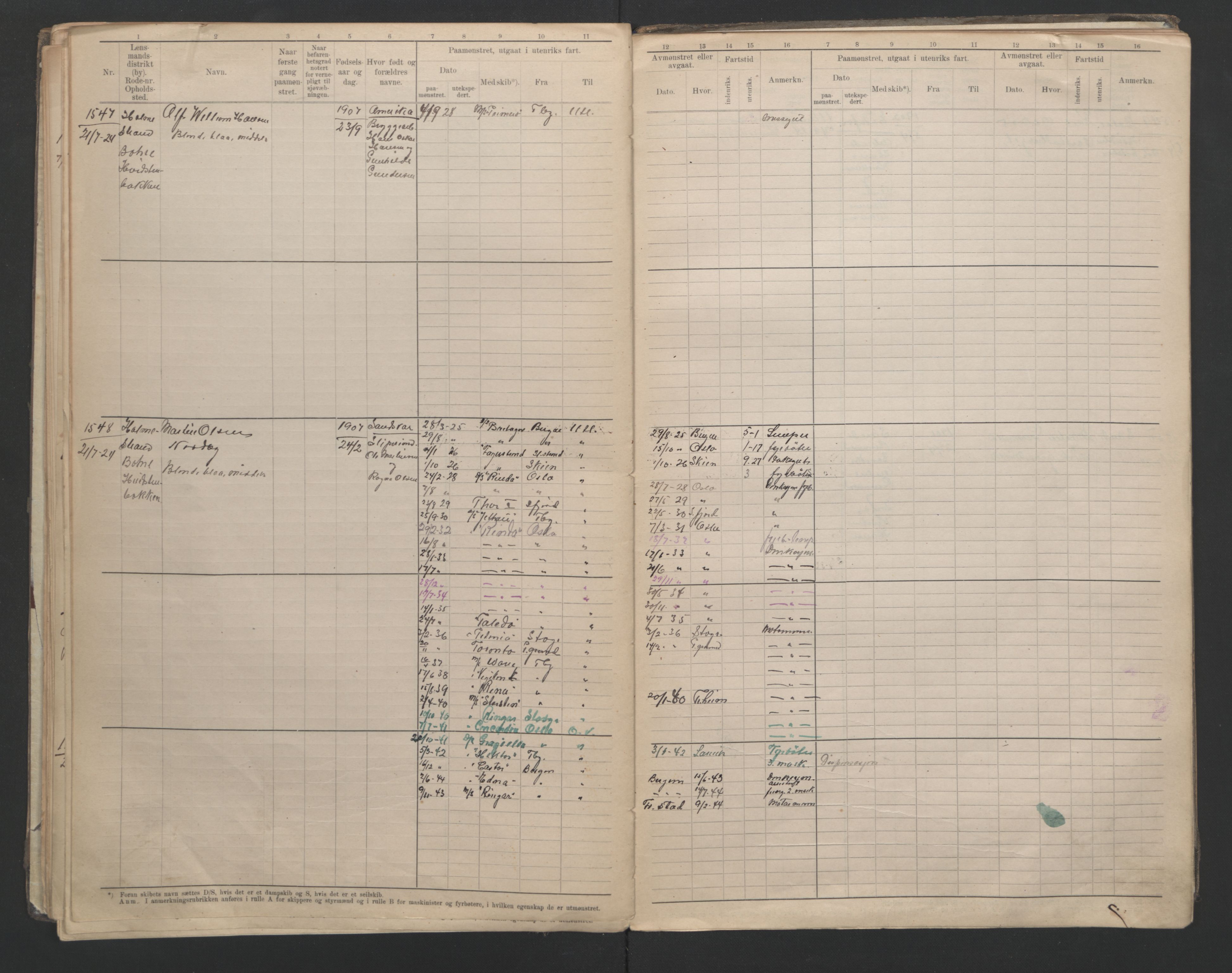 Holmestrand innrulleringskontor, AV/SAKO-A-1151/F/Fc/L0006: Hovedrulle, 1922-1929, p. 39