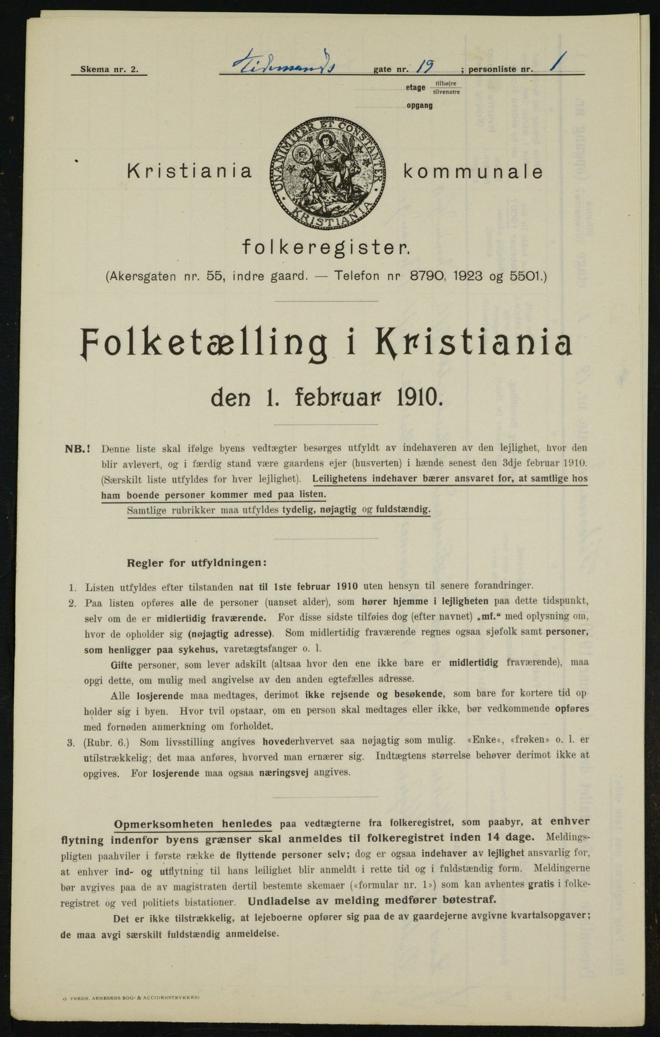 OBA, Municipal Census 1910 for Kristiania, 1910, p. 105736