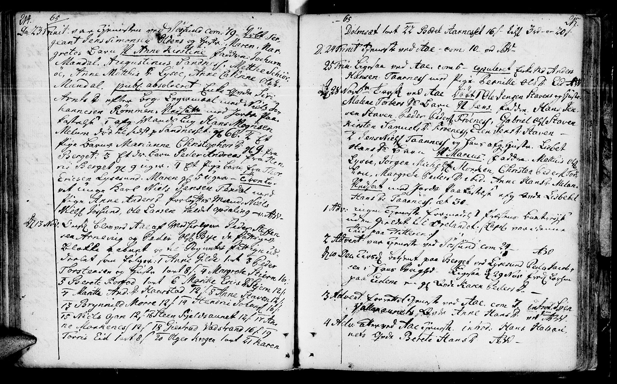 Ministerialprotokoller, klokkerbøker og fødselsregistre - Sør-Trøndelag, AV/SAT-A-1456/655/L0672: Parish register (official) no. 655A01, 1750-1779, p. 214-215