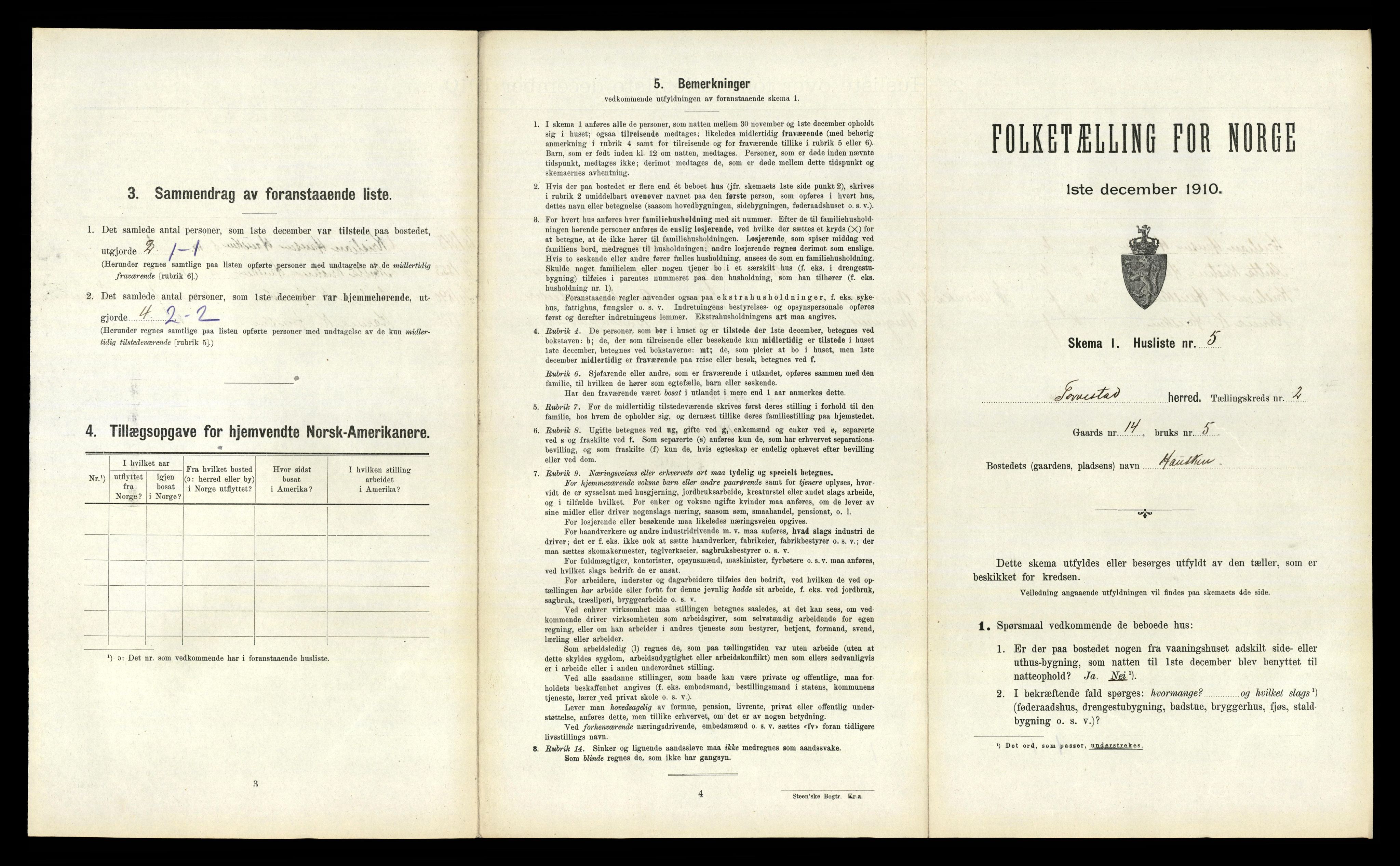 RA, 1910 census for Torvastad, 1910, p. 283