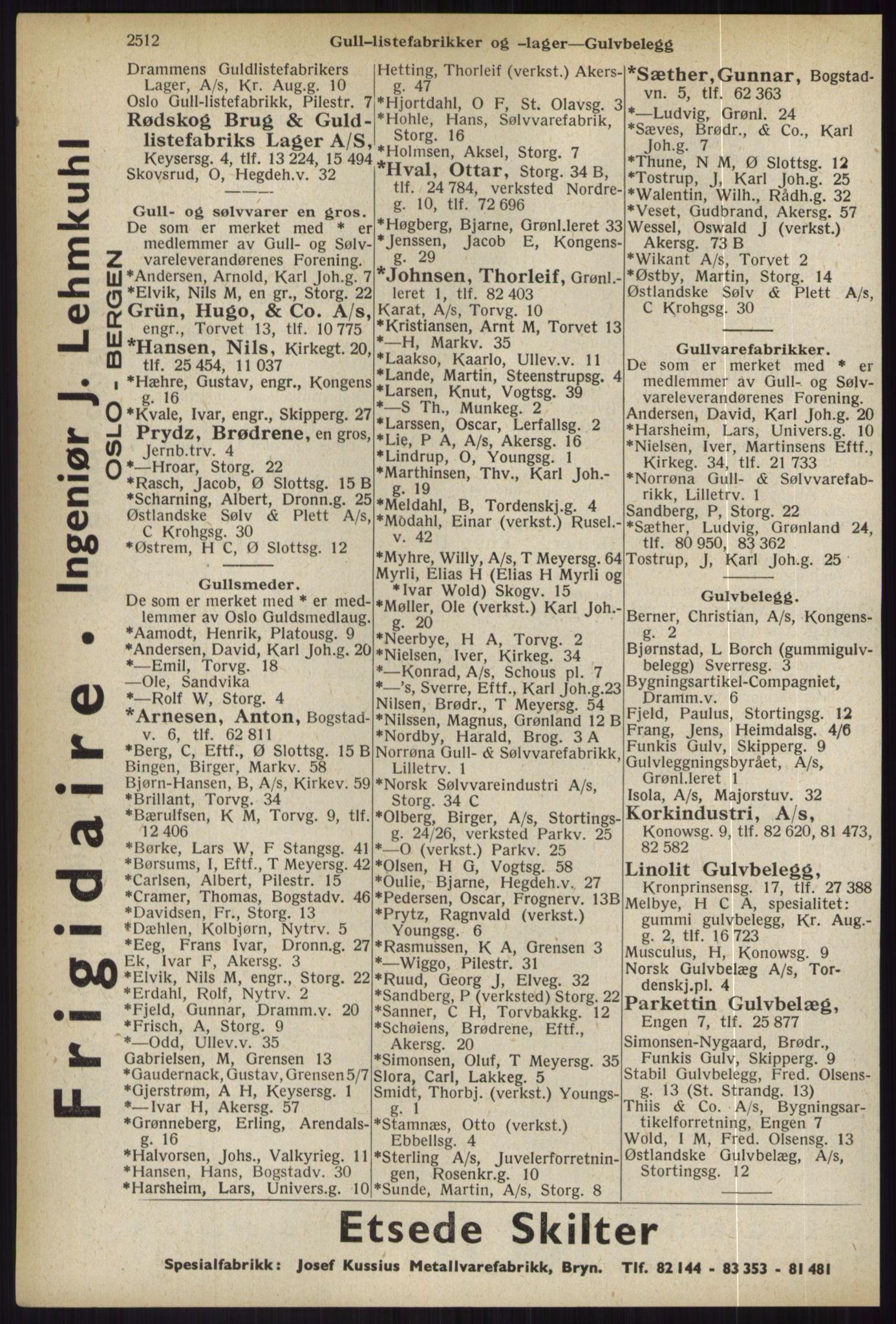 Kristiania/Oslo adressebok, PUBL/-, 1936, p. 2512