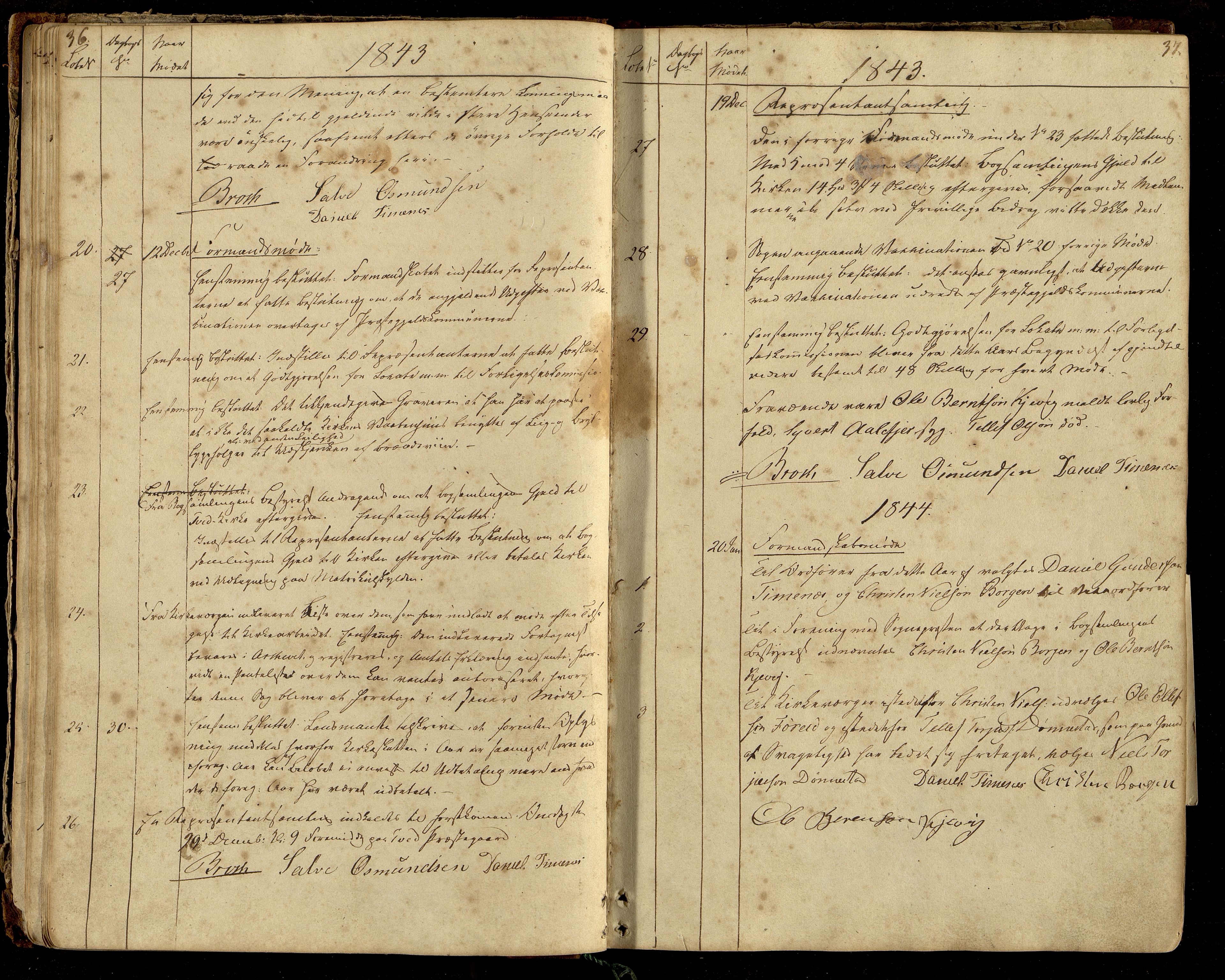 Tveit kommune - Formannskapet/ Kommunestyret, ARKSOR/1001TV120/A/L0001: Møtebok (d), 1838-1865