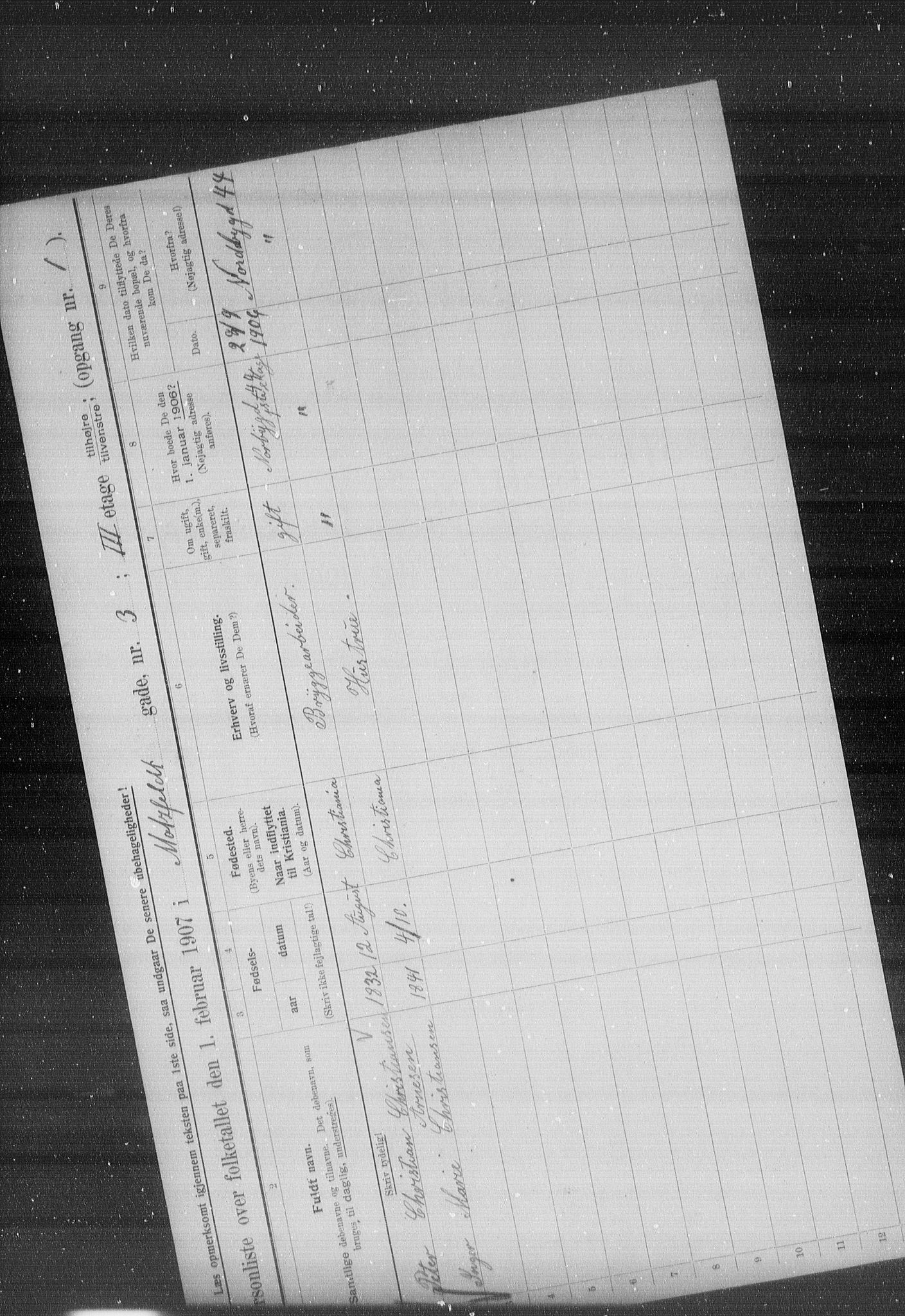 OBA, Municipal Census 1907 for Kristiania, 1907, p. 33655