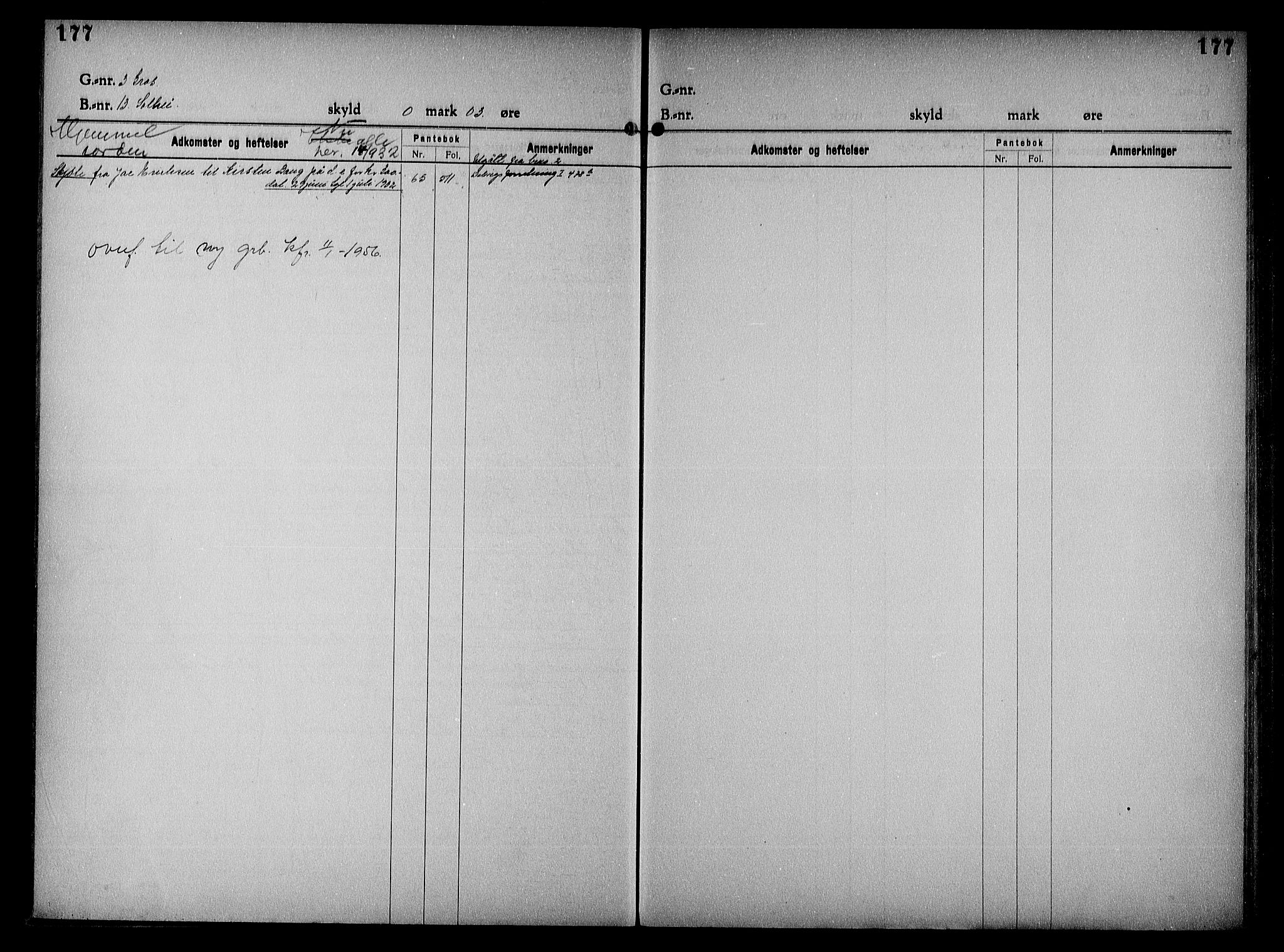 Vestre Nedenes/Sand sorenskriveri, SAK/1221-0010/G/Ga/L0023: Mortgage register no. 16, 1923-1957, p. 177