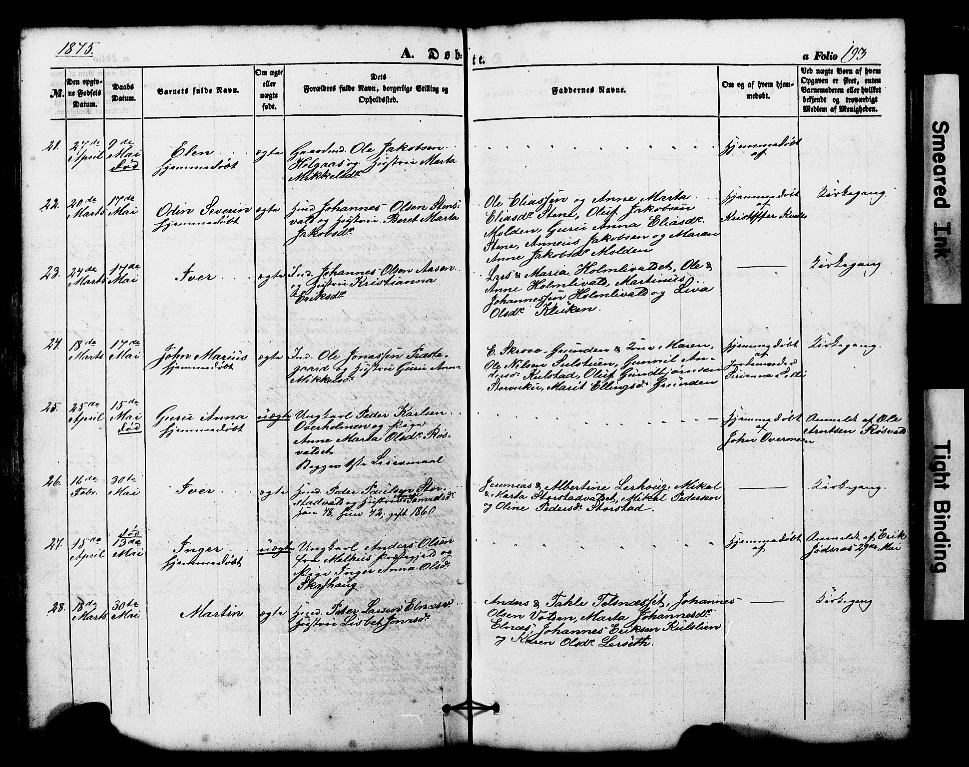 Ministerialprotokoller, klokkerbøker og fødselsregistre - Nord-Trøndelag, SAT/A-1458/724/L0268: Parish register (copy) no. 724C04, 1846-1878, p. 193