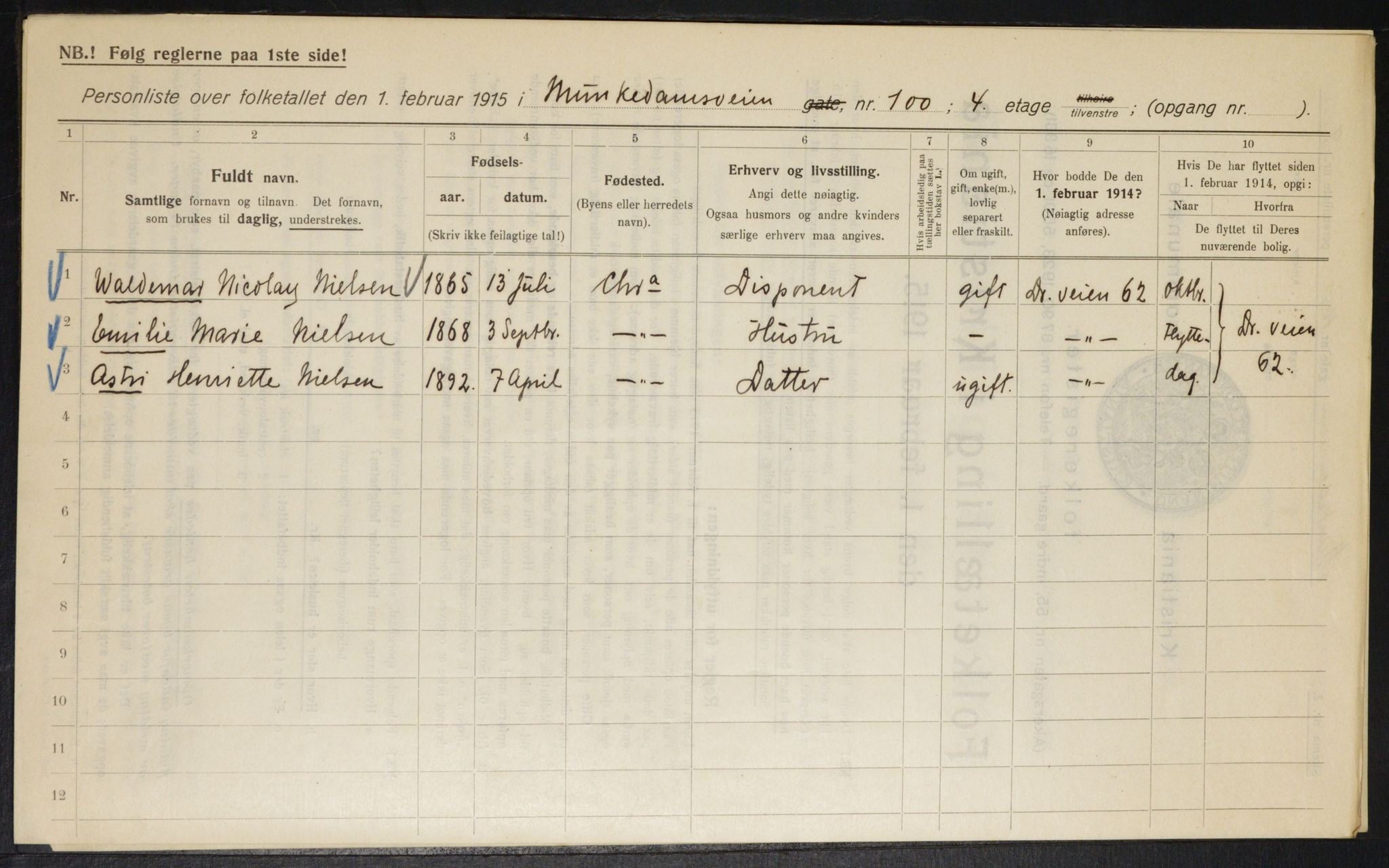 OBA, Municipal Census 1915 for Kristiania, 1915, p. 67376