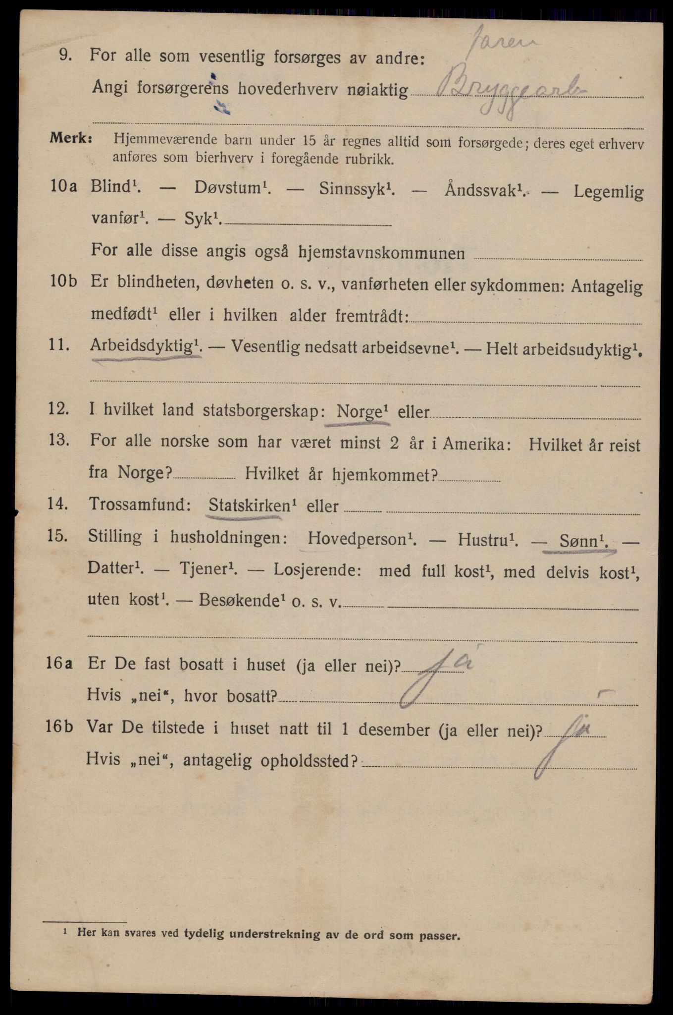 SAT, 1920 census for Trondheim, 1920, p. 32699