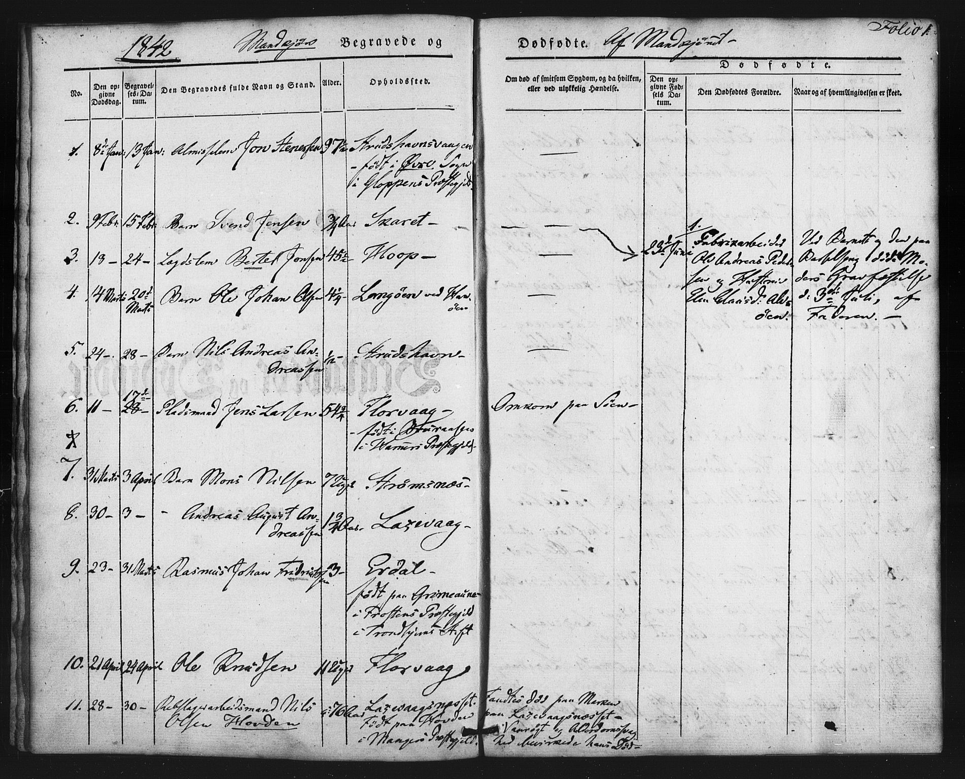 Askøy Sokneprestembete, SAB/A-74101/H/Ha/Haa/Haaa/L0007: Parish register (official) no. A 7, 1842-1852, p. 1