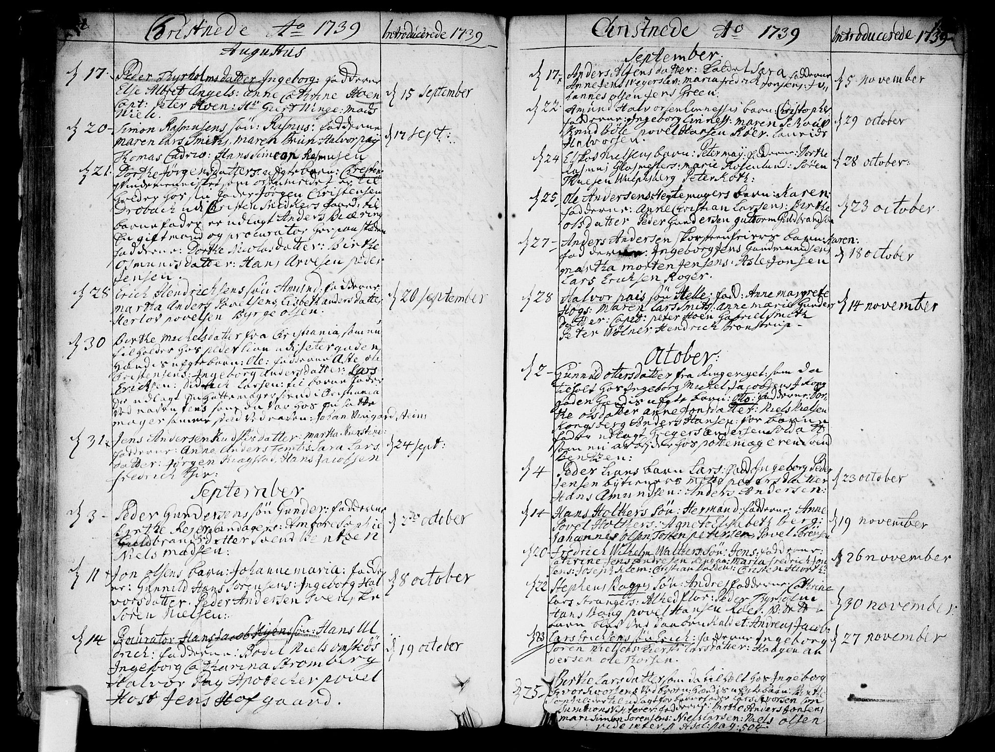 Bragernes kirkebøker, AV/SAKO-A-6/F/Fa/L0004: Parish register (official) no. I 4, 1734-1759, p. 141-142