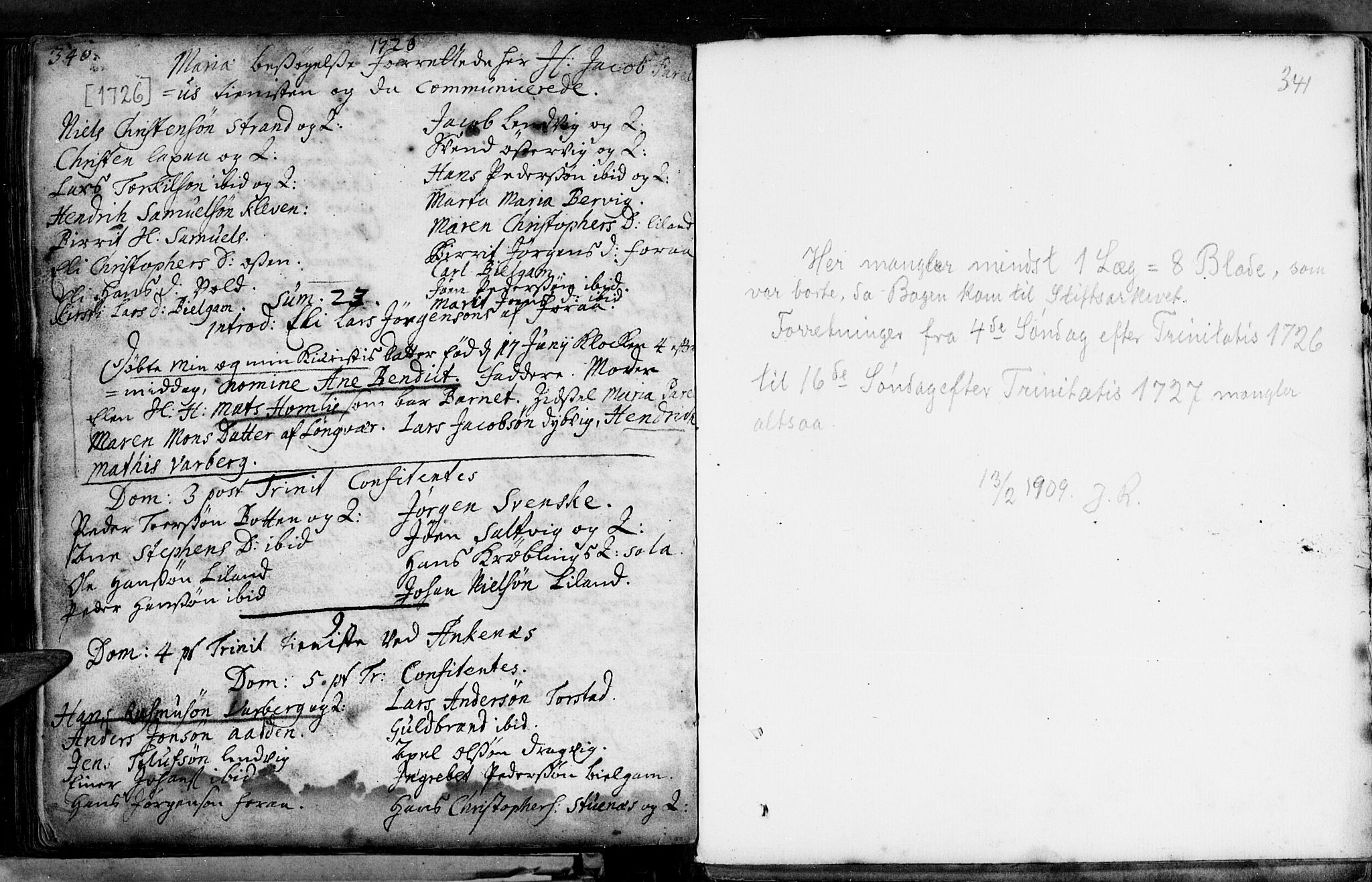 Ministerialprotokoller, klokkerbøker og fødselsregistre - Nordland, AV/SAT-A-1459/863/L0890: Parish register (official) no. 863A02, 1714-1732, p. 340-341