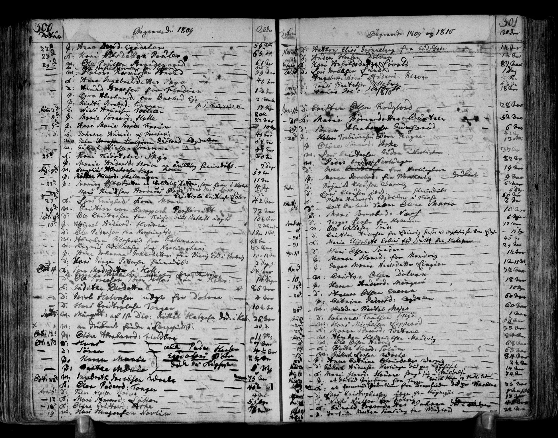 Brunlanes kirkebøker, SAKO/A-342/F/Fa/L0002: Parish register (official) no. I 2, 1802-1834, p. 300-301