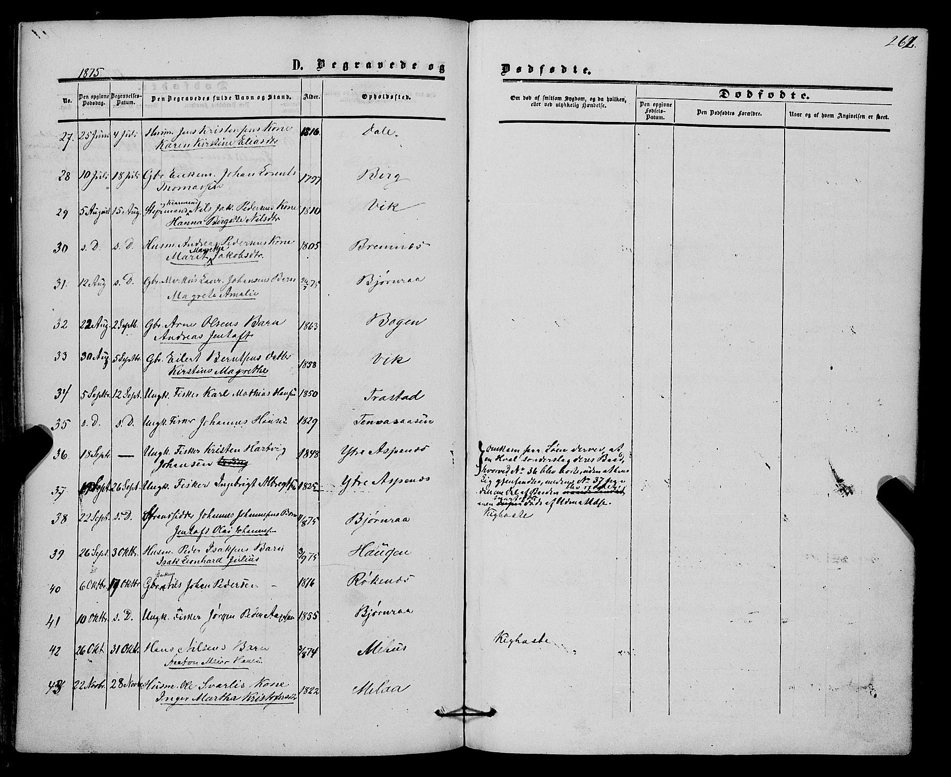 Kvæfjord sokneprestkontor, AV/SATØ-S-1323/G/Ga/Gaa/L0004kirke: Parish register (official) no. 4, 1857-1877, p. 262