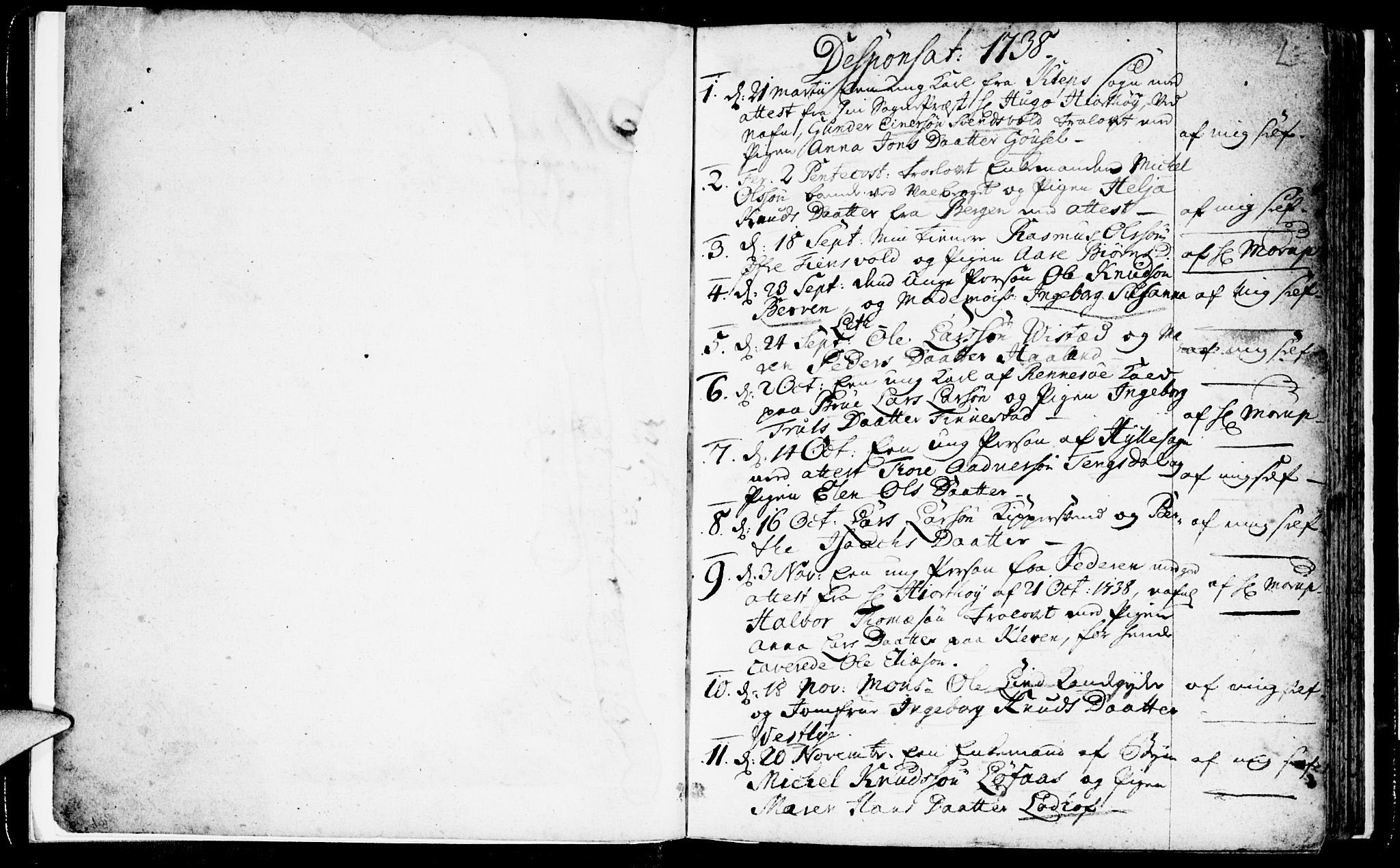 Domkirken sokneprestkontor, AV/SAST-A-101812/001/30/30BA/L0003: Parish register (official) no. A 3 /1, 1738-1760, p. 2