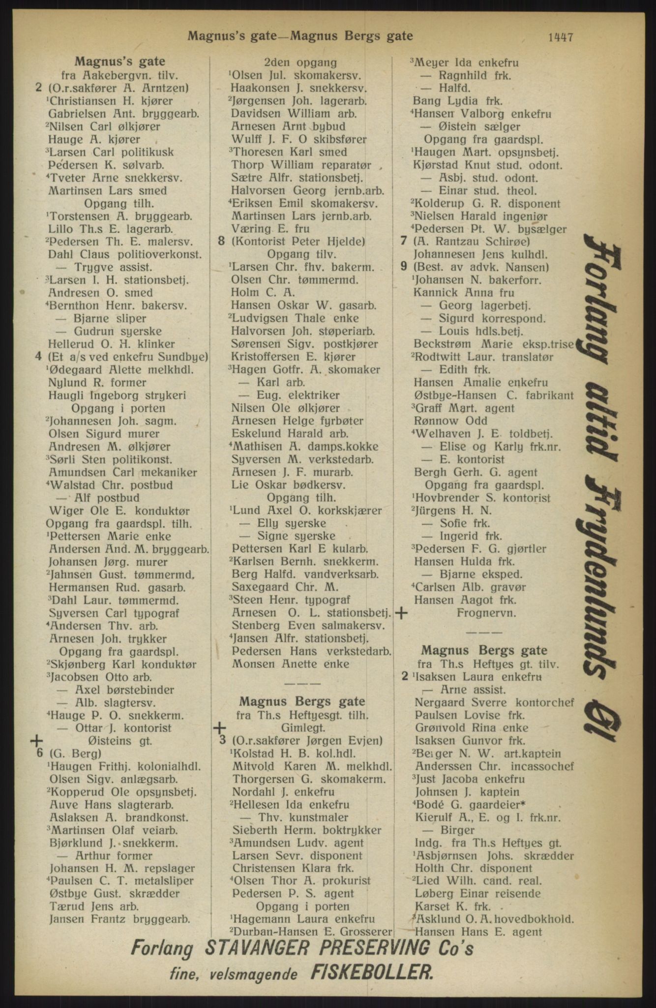 Kristiania/Oslo adressebok, PUBL/-, 1914, p. 1447