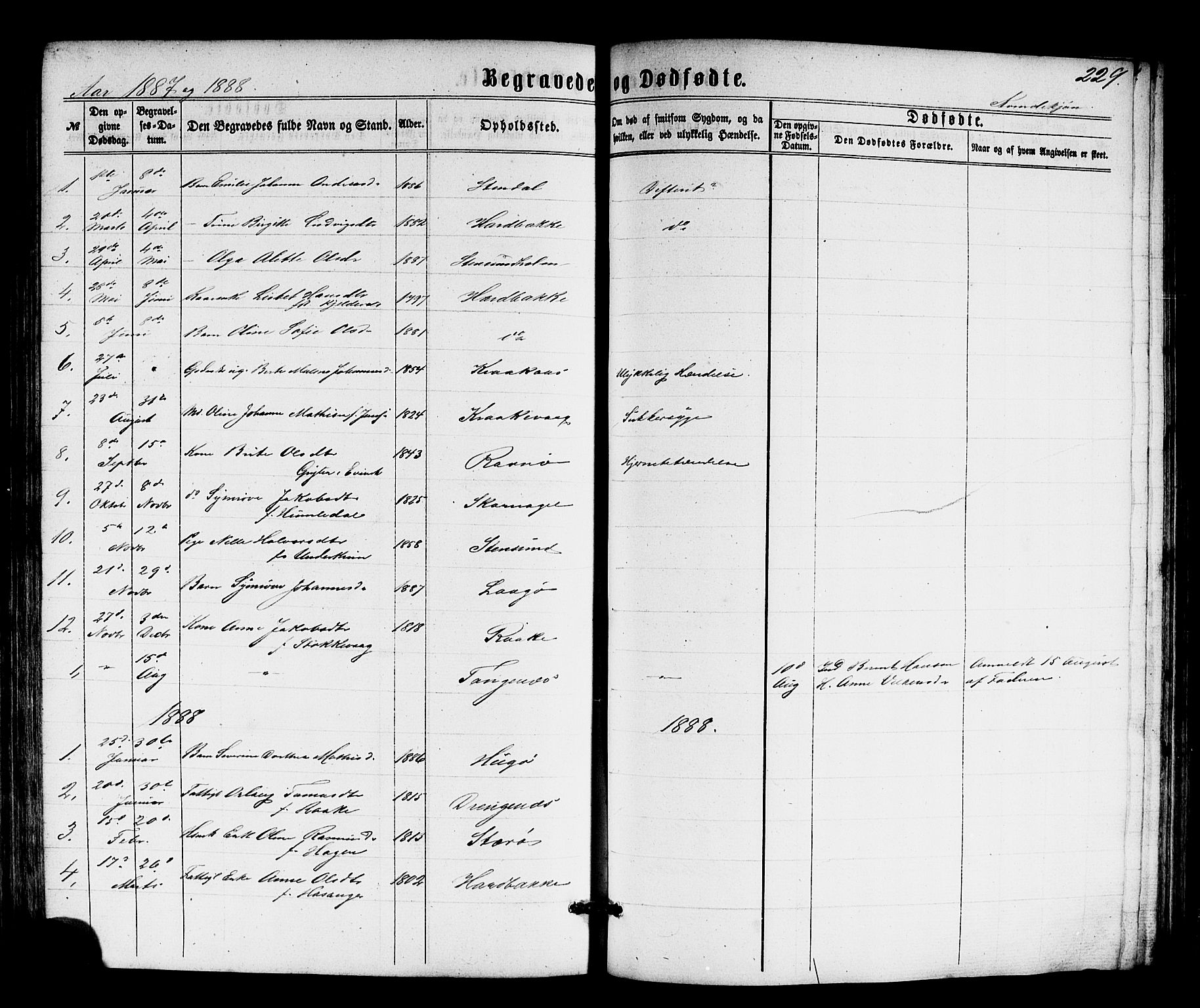 Solund sokneprestembete, AV/SAB-A-81401: Parish register (copy) no. A 1, 1860-1893, p. 229