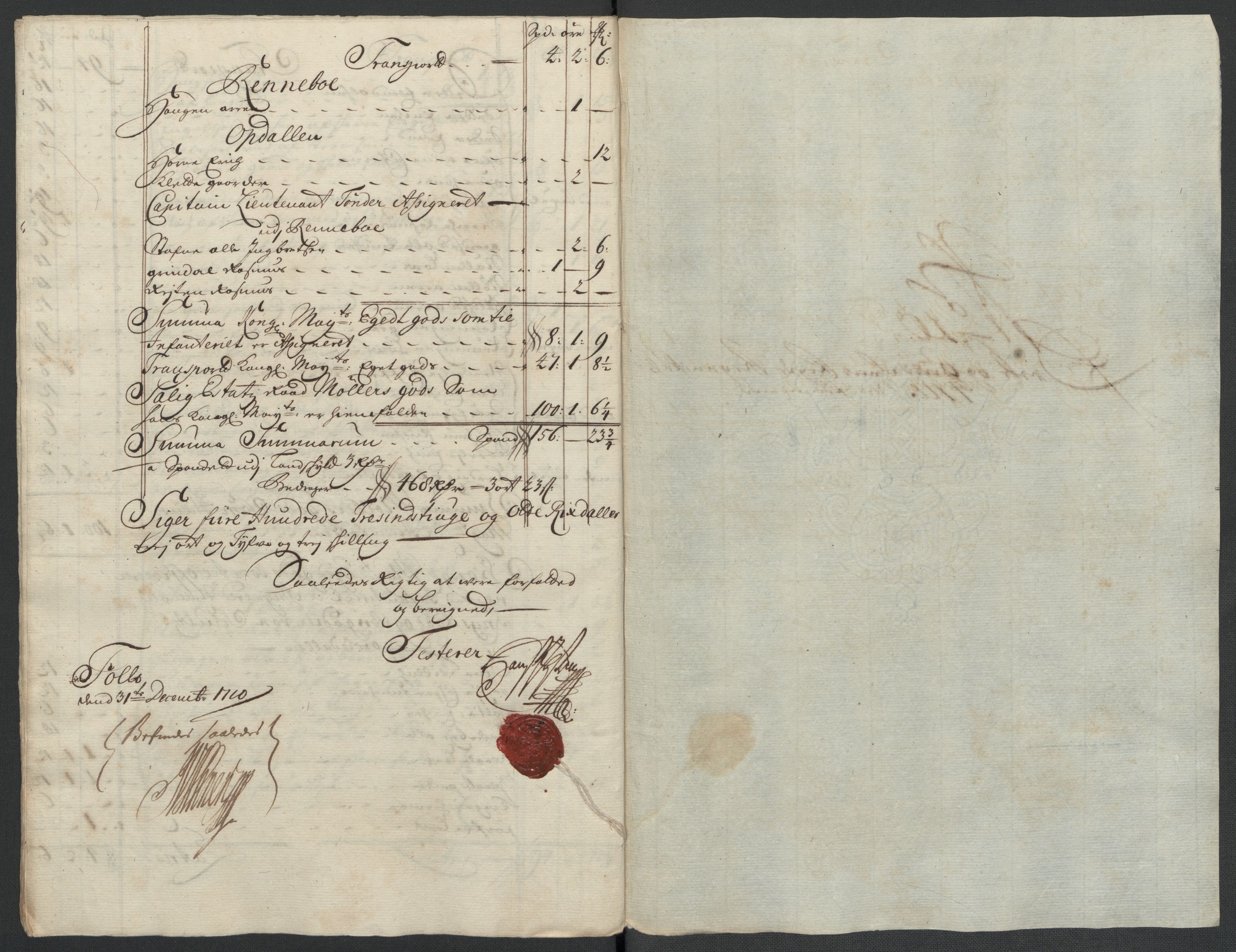 Rentekammeret inntil 1814, Reviderte regnskaper, Fogderegnskap, RA/EA-4092/R60/L3960: Fogderegnskap Orkdal og Gauldal, 1710, p. 161