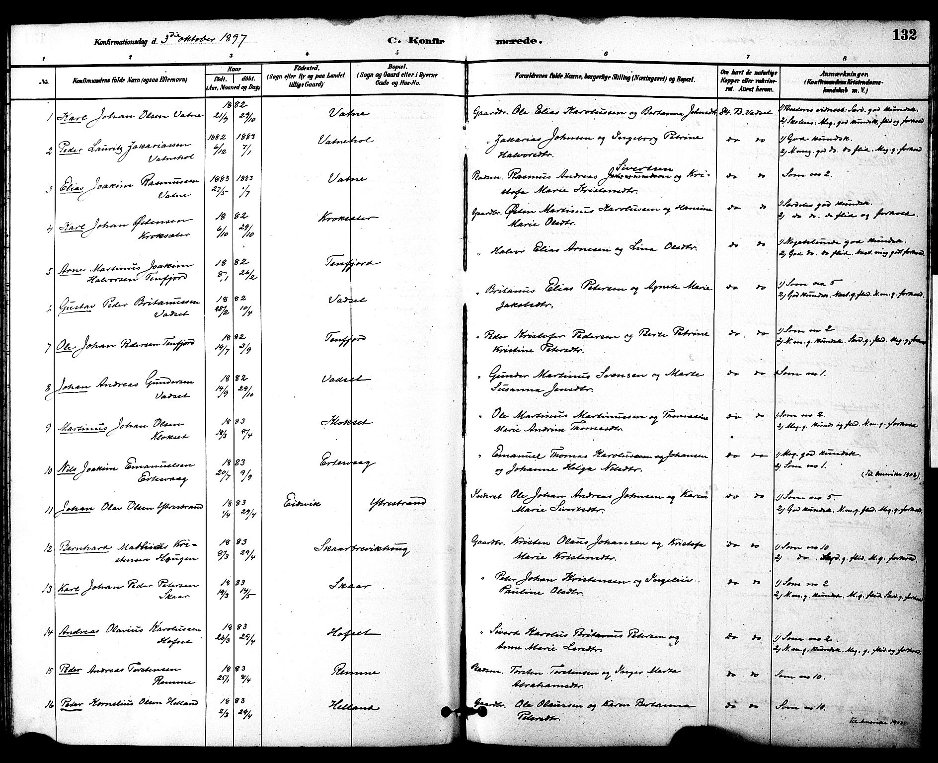 Ministerialprotokoller, klokkerbøker og fødselsregistre - Møre og Romsdal, SAT/A-1454/525/L0374: Parish register (official) no. 525A04, 1880-1899, p. 132