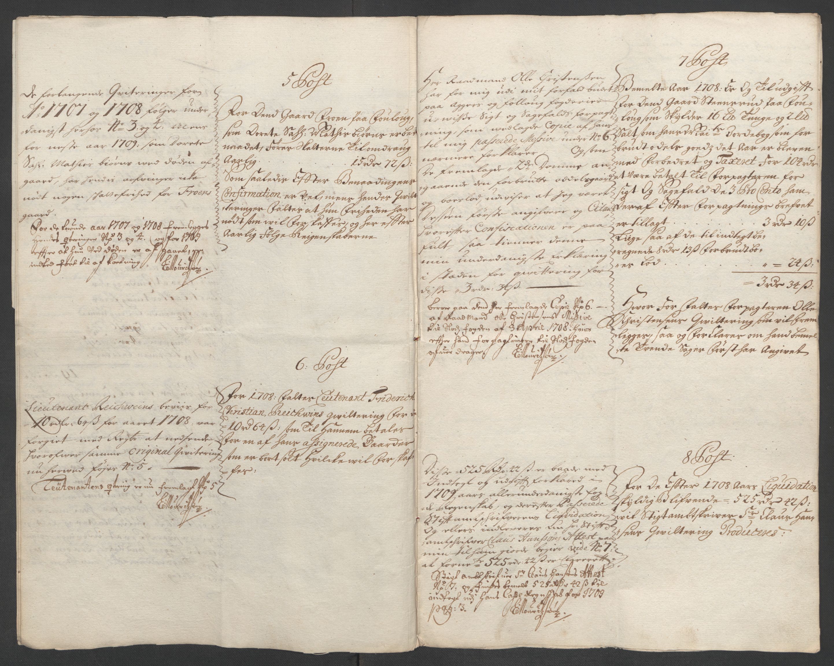 Rentekammeret inntil 1814, Reviderte regnskaper, Fogderegnskap, AV/RA-EA-4092/R10/L0447: Fogderegnskap Aker og Follo, 1707-1709, p. 383