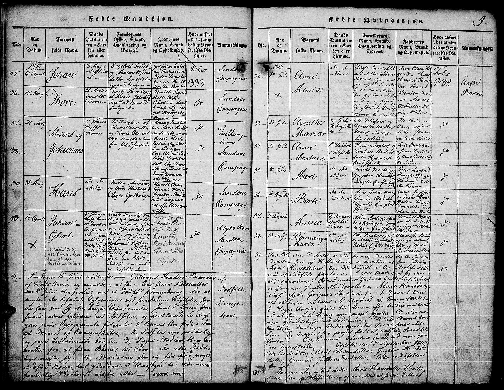 Land prestekontor, AV/SAH-PREST-120/H/Ha/Hab/L0001: Parish register (copy) no. 1, 1814-1833, p. 9