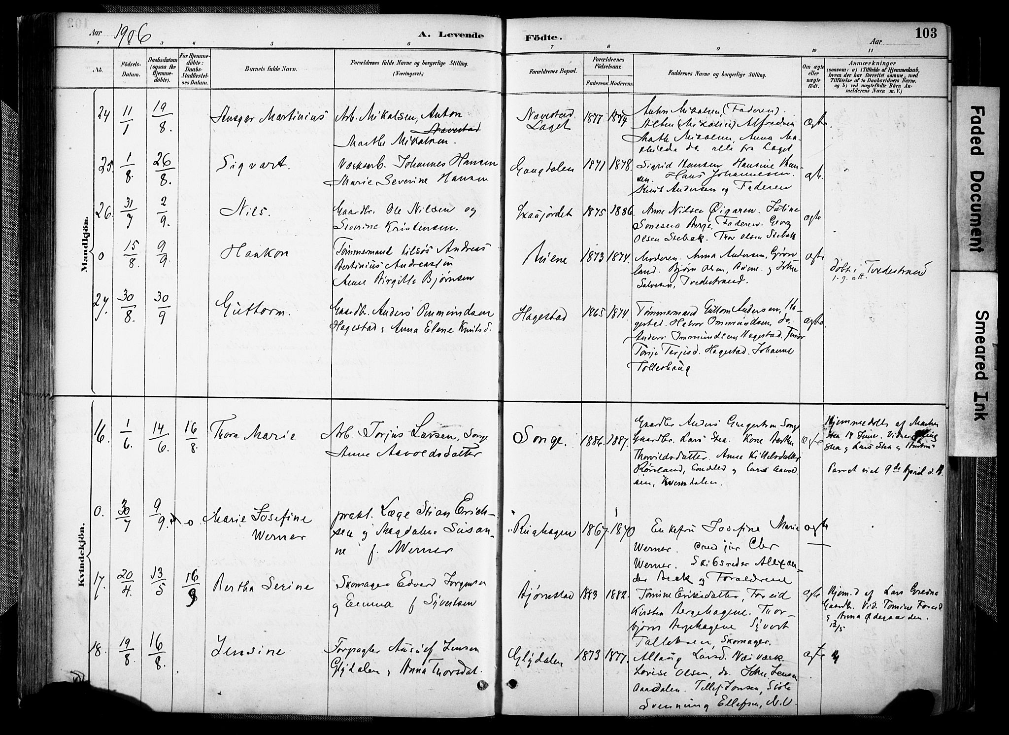 Holt sokneprestkontor, AV/SAK-1111-0021/F/Fa/L0012: Parish register (official) no. A 12, 1885-1907, p. 103