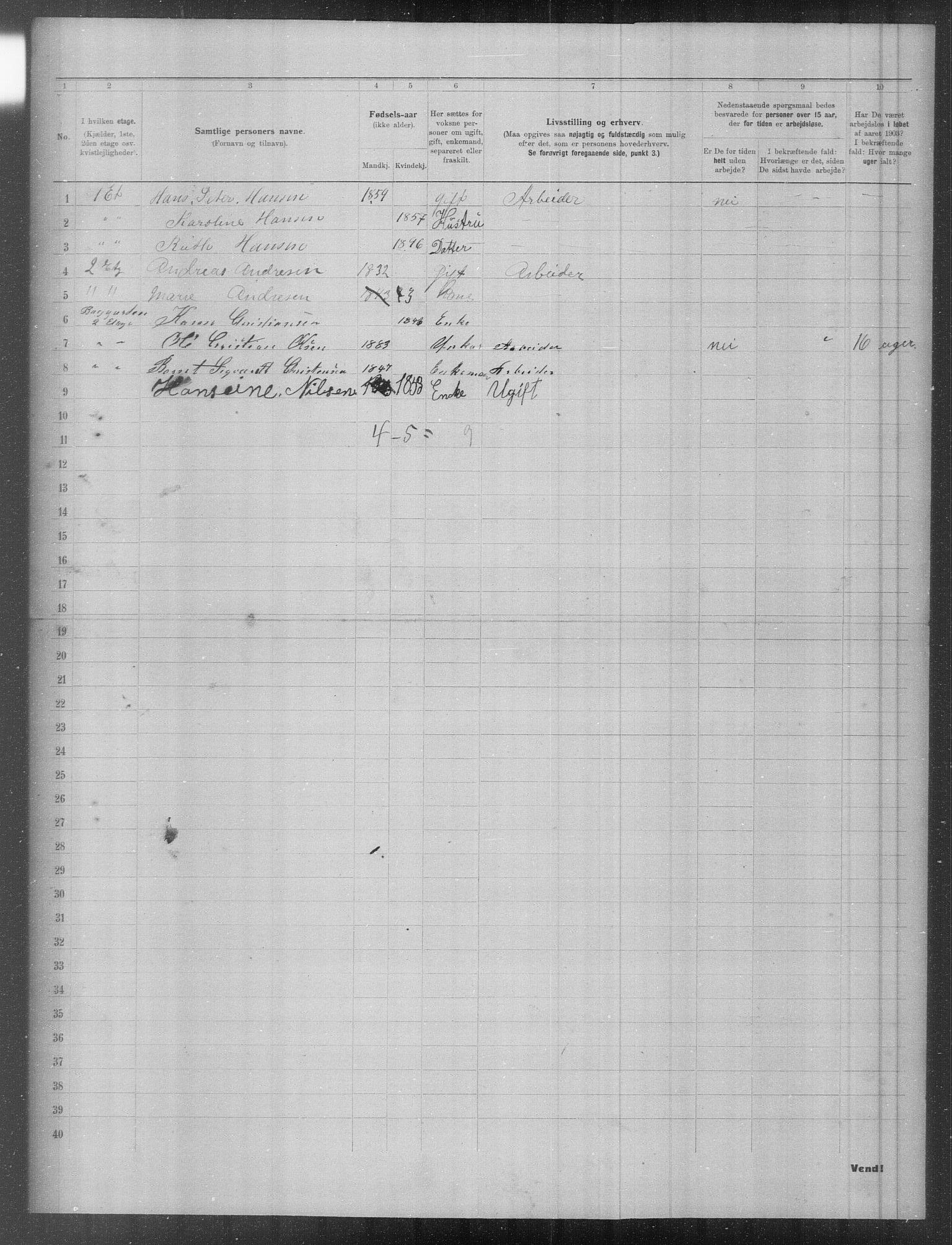 OBA, Municipal Census 1903 for Kristiania, 1903, p. 9341