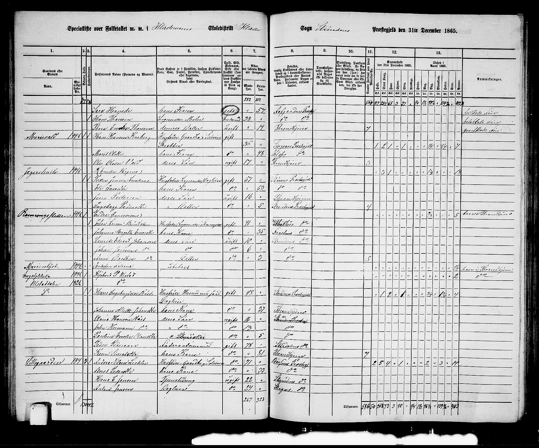 RA, 1865 census for Strinda, 1865, p. 36