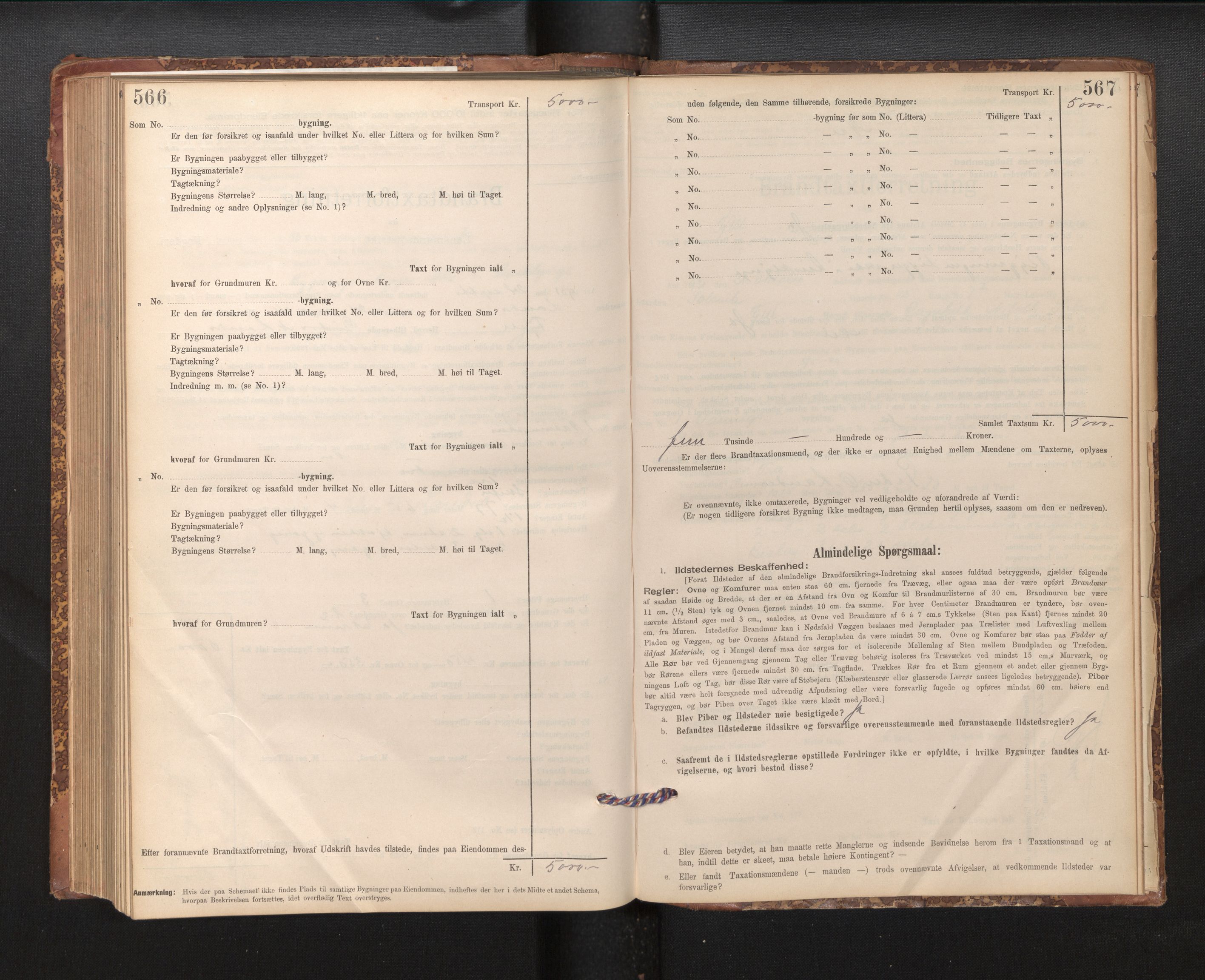 Lensmannen i Fjell, AV/SAB-A-32301/0012/L0005: Branntakstprotokoll, skjematakst, 1895-1931, p. 566-567