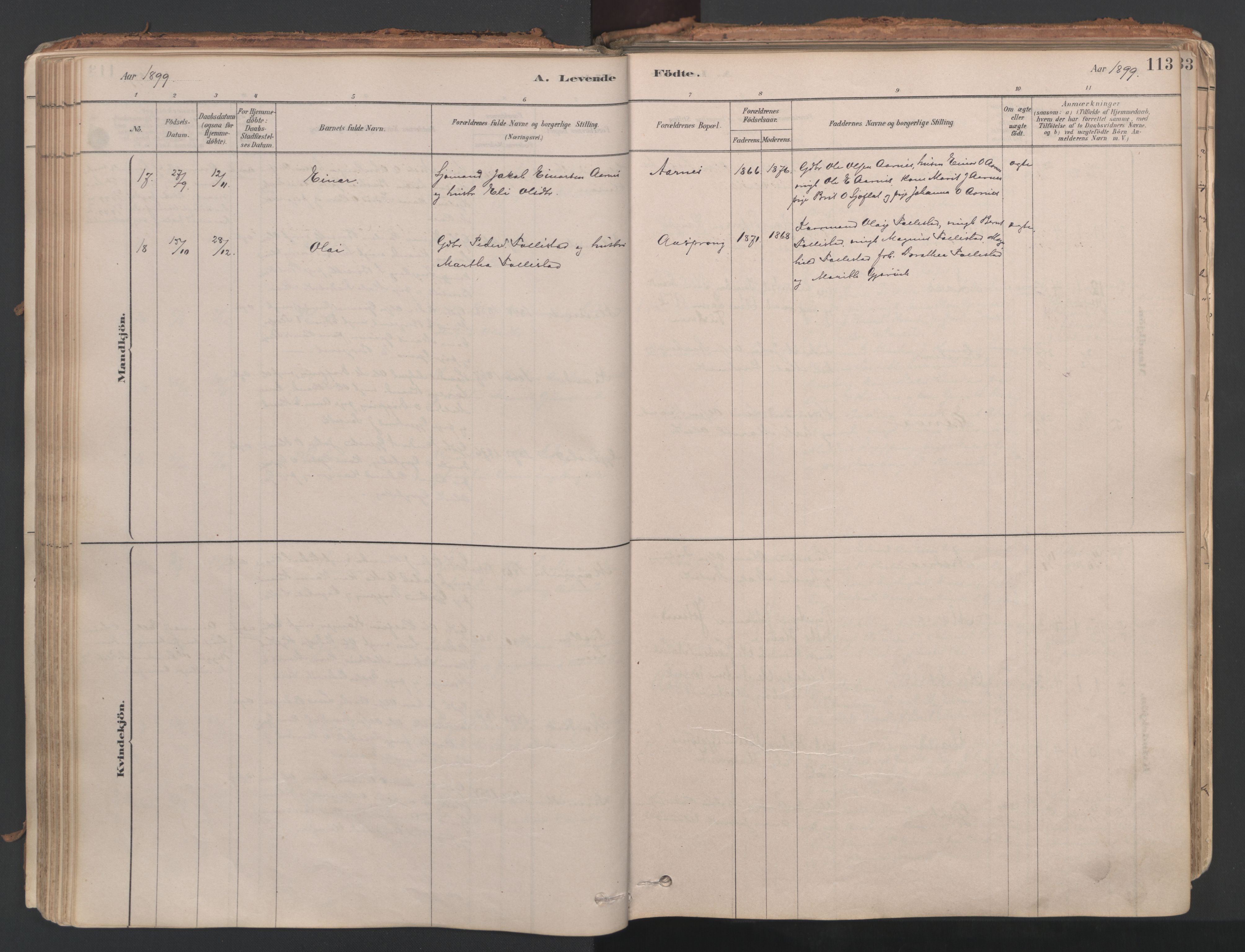 Ministerialprotokoller, klokkerbøker og fødselsregistre - Møre og Romsdal, AV/SAT-A-1454/592/L1029: Parish register (official) no. 592A07, 1879-1902, p. 113