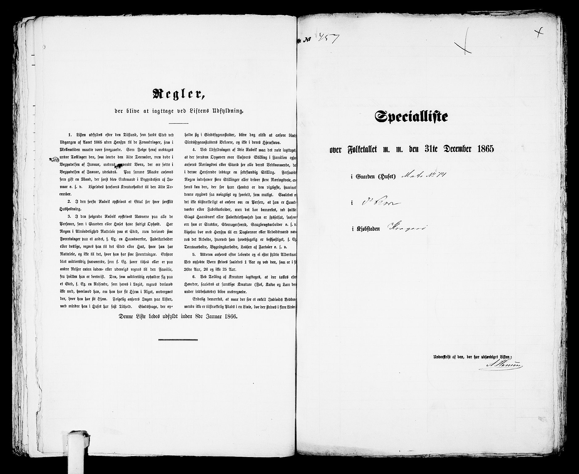 RA, 1865 census for Kragerø/Kragerø, 1865, p. 930