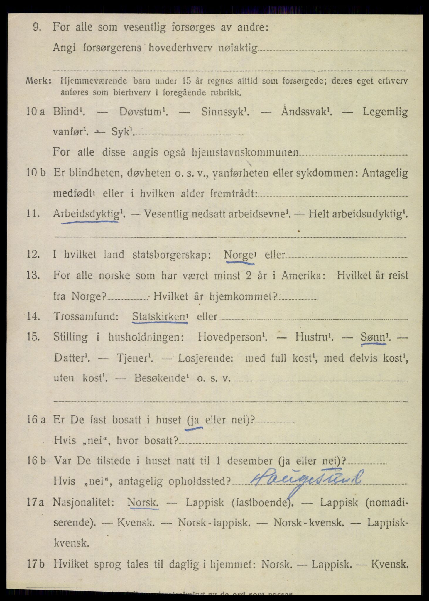 SAT, 1920 census for Dønnes, 1920, p. 2855