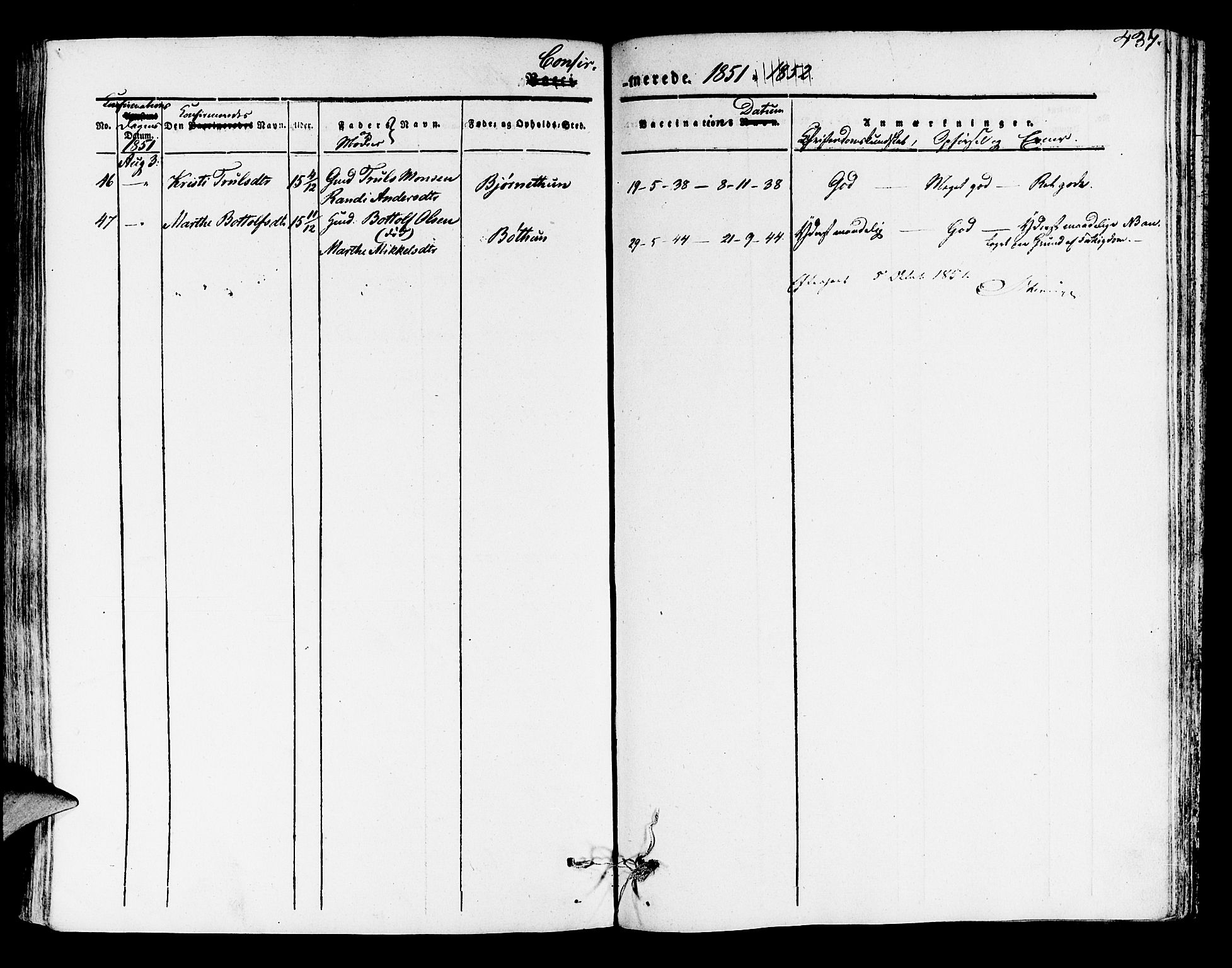 Leikanger sokneprestembete, AV/SAB-A-81001/H/Haa/Haaa/L0007: Parish register (official) no. A 7, 1838-1851, p. 437