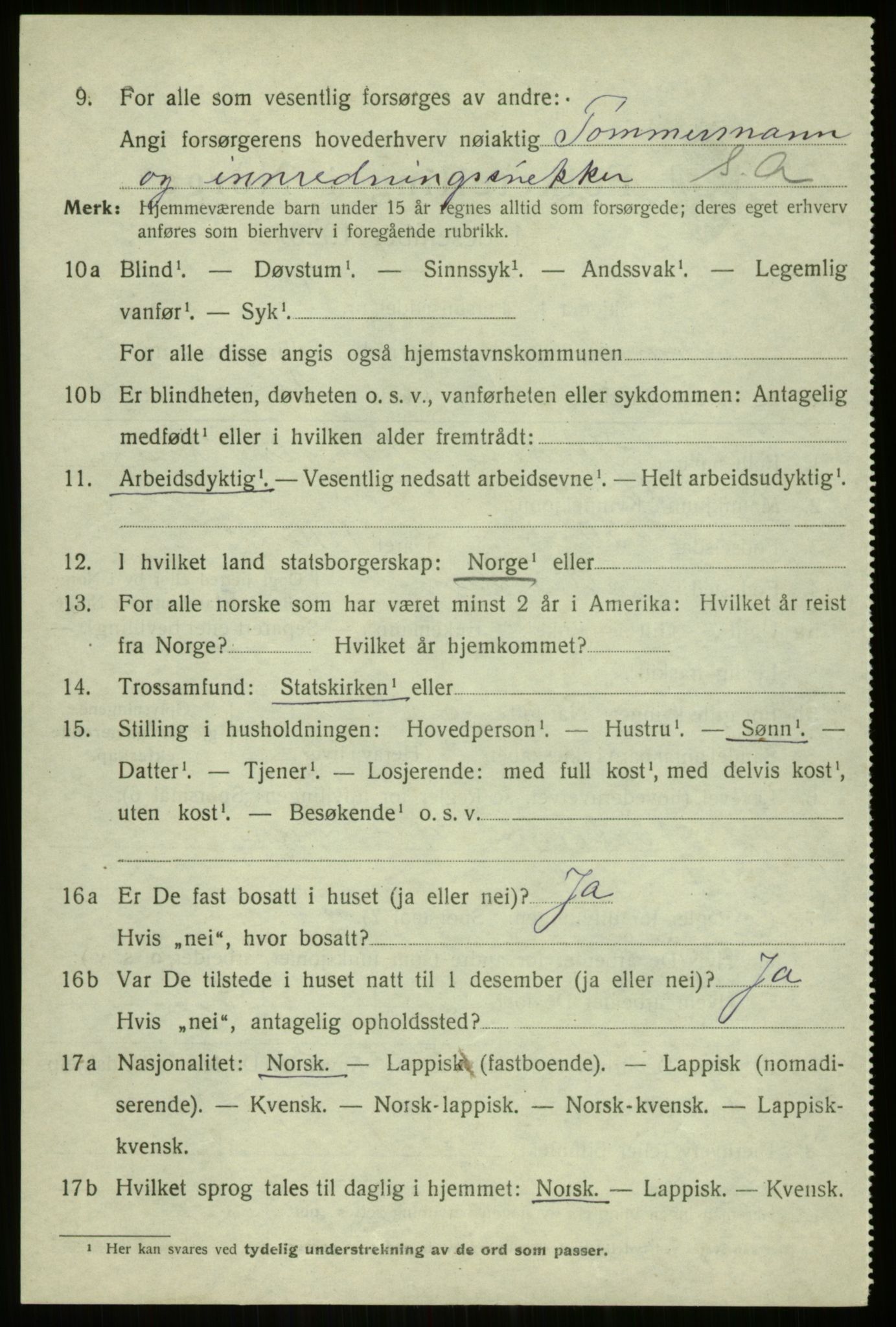 SATØ, 1920 census for Trondenes, 1920, p. 7622