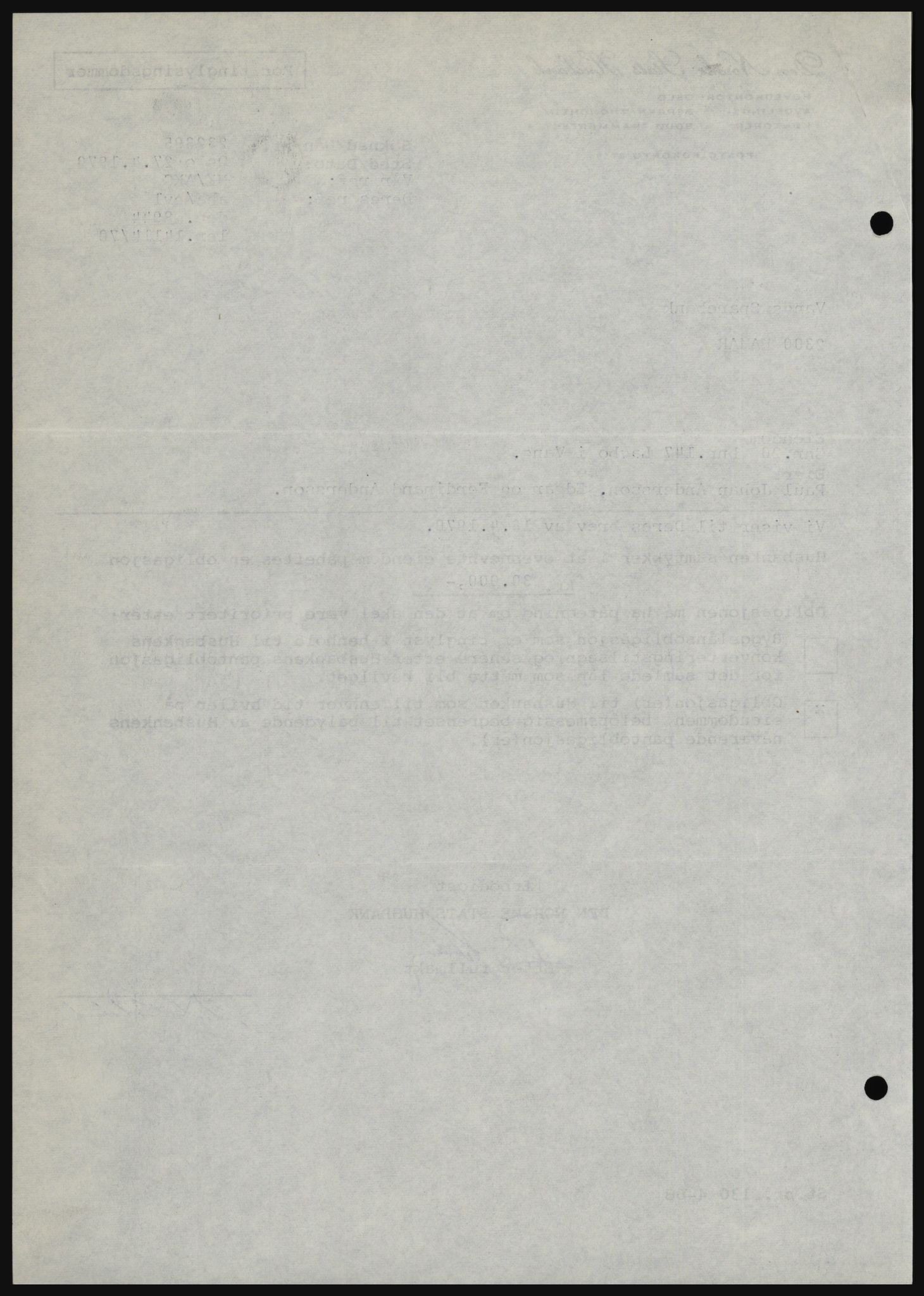 Nord-Hedmark sorenskriveri, SAH/TING-012/H/Hc/L0033: Mortgage book no. 33, 1970-1970, Diary no: : 2130/1970