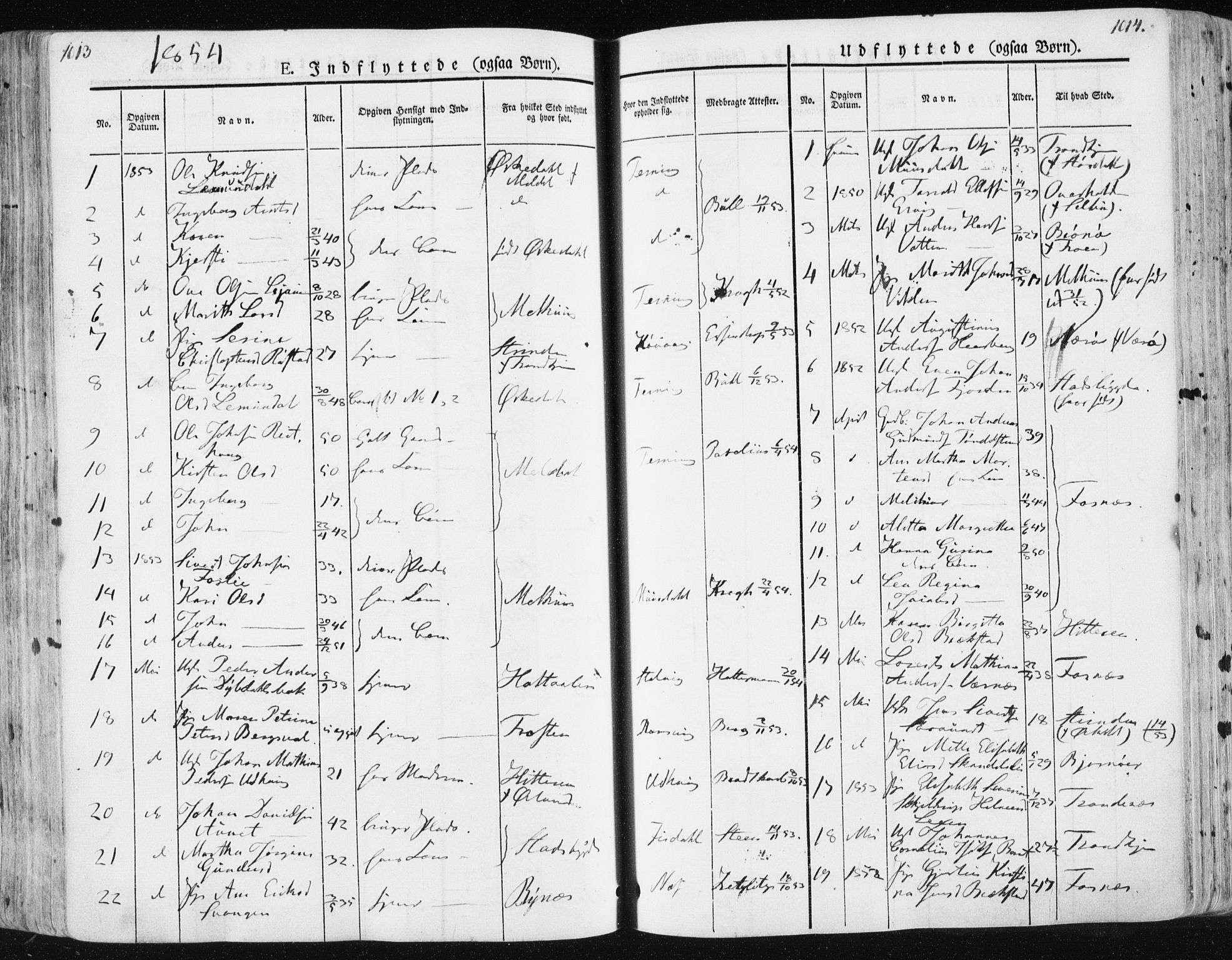 Ministerialprotokoller, klokkerbøker og fødselsregistre - Sør-Trøndelag, SAT/A-1456/659/L0736: Parish register (official) no. 659A06, 1842-1856, p. 1013-1014