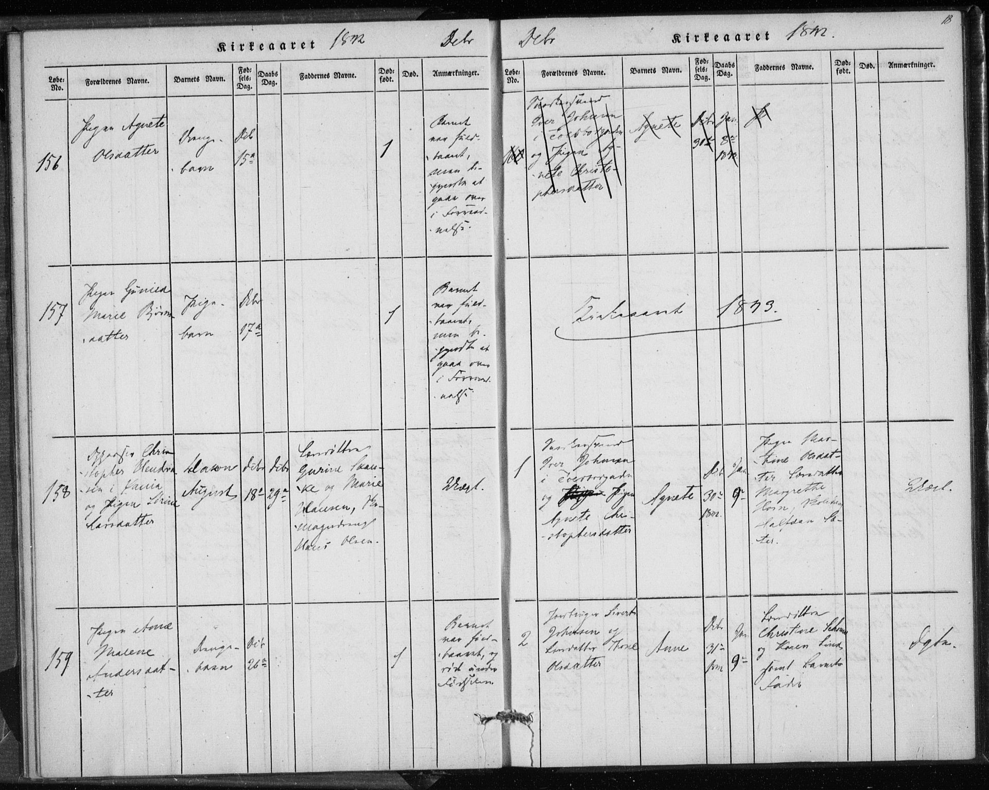 Rikshospitalet prestekontor Kirkebøker, AV/SAO-A-10309b/K/L0001/0002: Baptism register no. 1.2, 1842-1847, p. 18