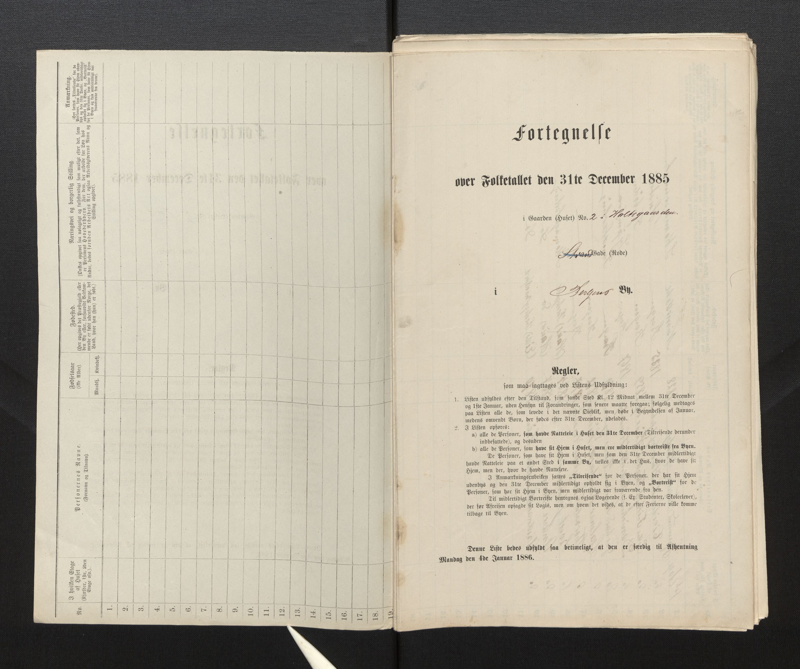 SAB, 1885 census for 1301 Bergen, 1885, p. 2243