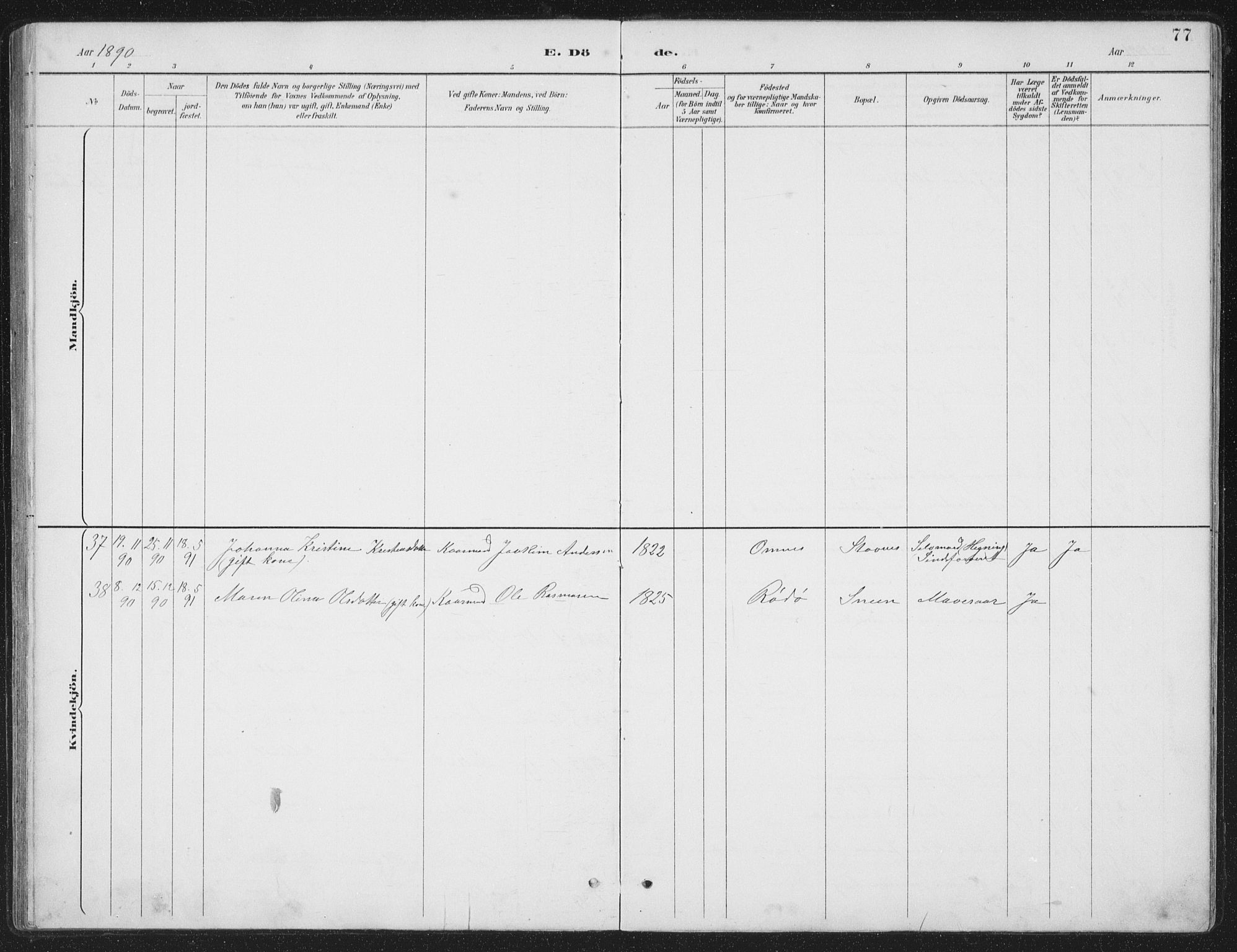 Ministerialprotokoller, klokkerbøker og fødselsregistre - Nordland, AV/SAT-A-1459/843/L0638: Parish register (copy) no. 843C07, 1888-1907, p. 77