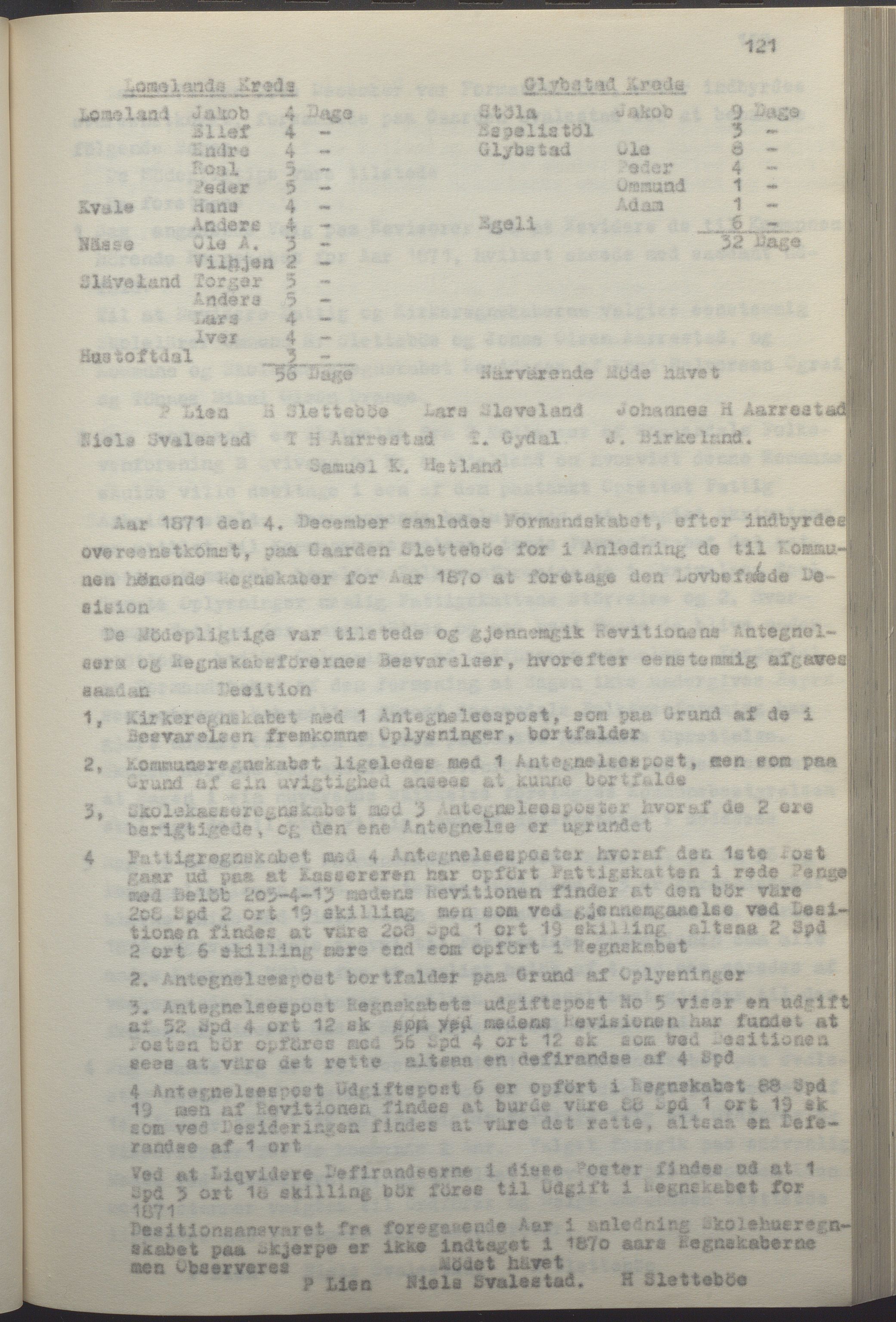 Helleland kommune - Formannskapet, IKAR/K-100479/A/Ab/L0002: Avskrift av møtebok, 1866-1887, p. 121