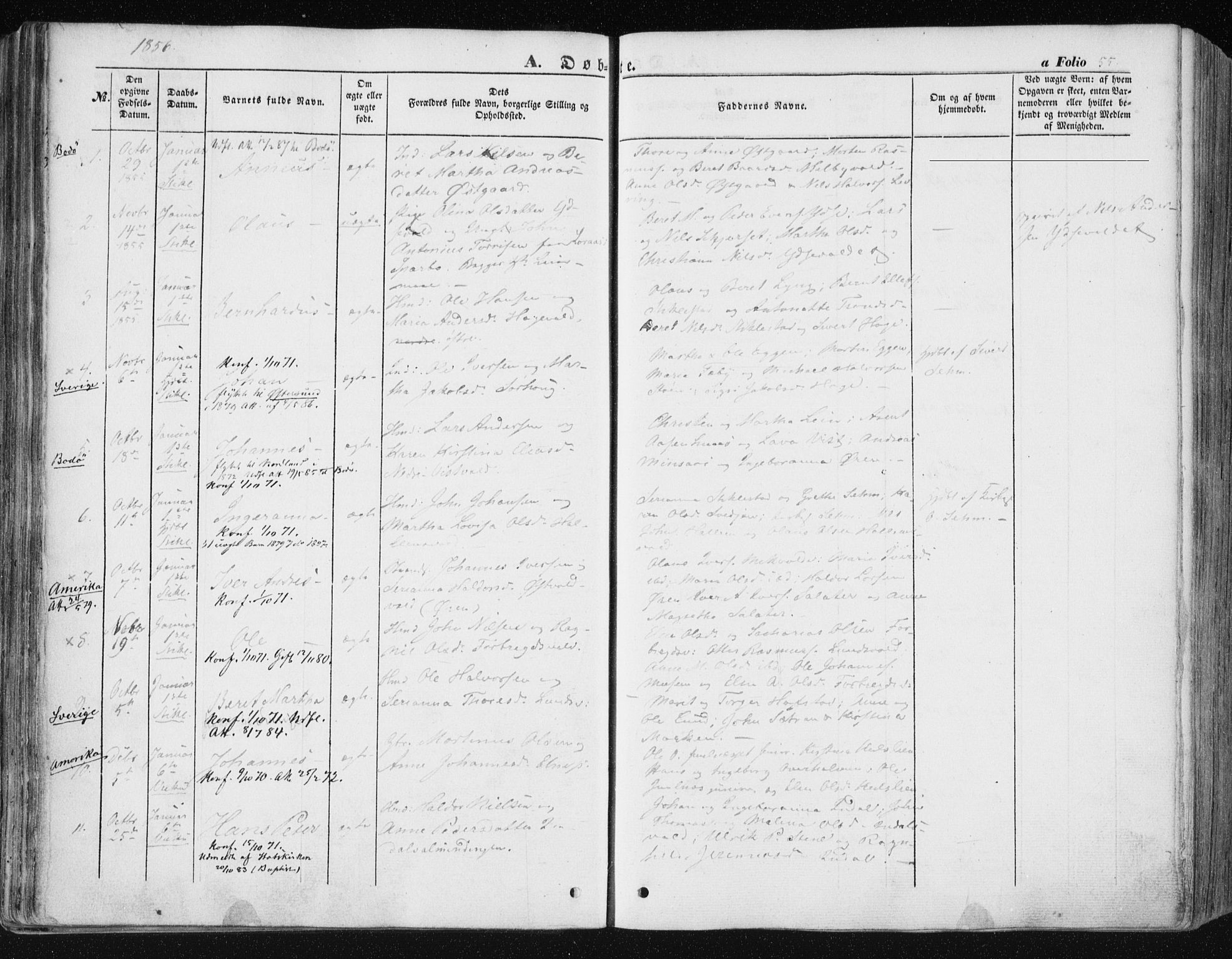 Ministerialprotokoller, klokkerbøker og fødselsregistre - Nord-Trøndelag, SAT/A-1458/723/L0240: Parish register (official) no. 723A09, 1852-1860, p. 55