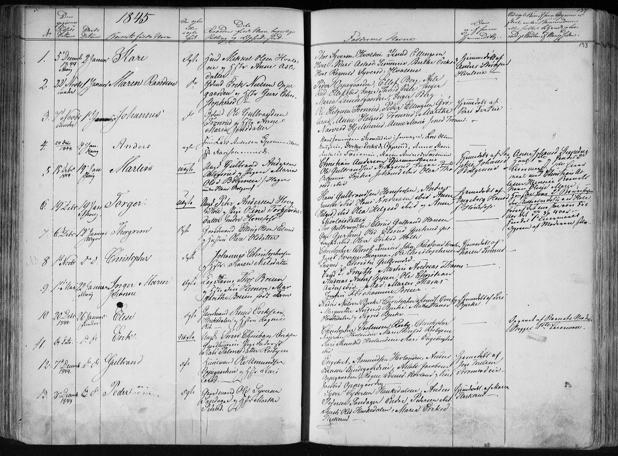 Norderhov kirkebøker, SAKO/A-237/F/Fa/L0010: Parish register (official) no. 10, 1837-1847, p. 133