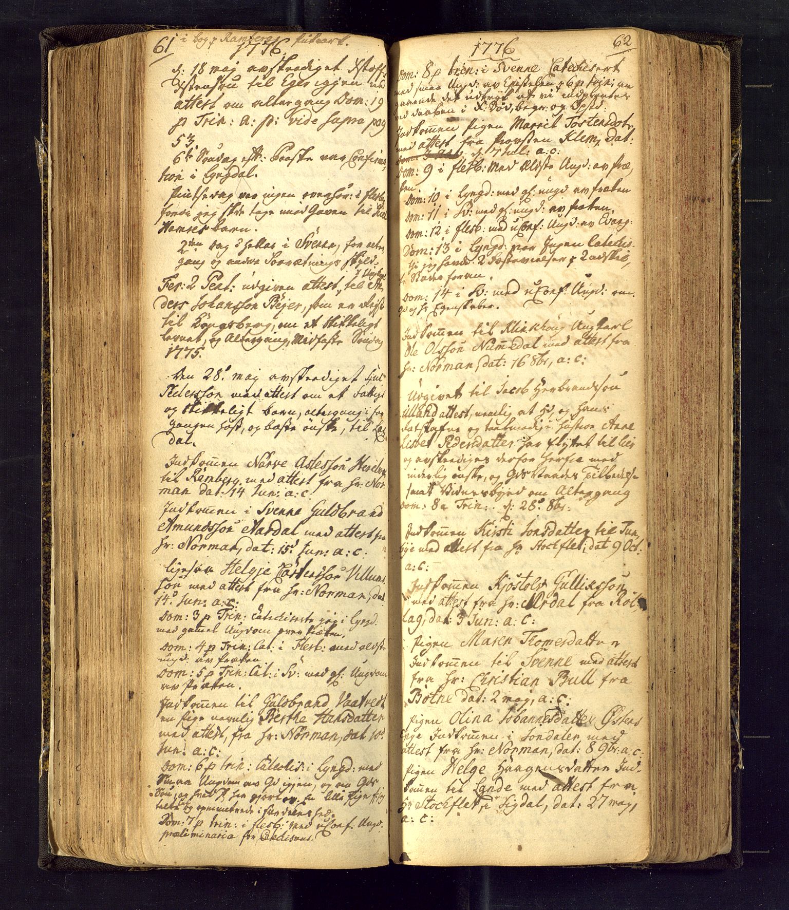 Flesberg kirkebøker, AV/SAKO-A-18/F/Fa/L0002: Parish register (official) no. I 2, 1726-1747, p. 61-62