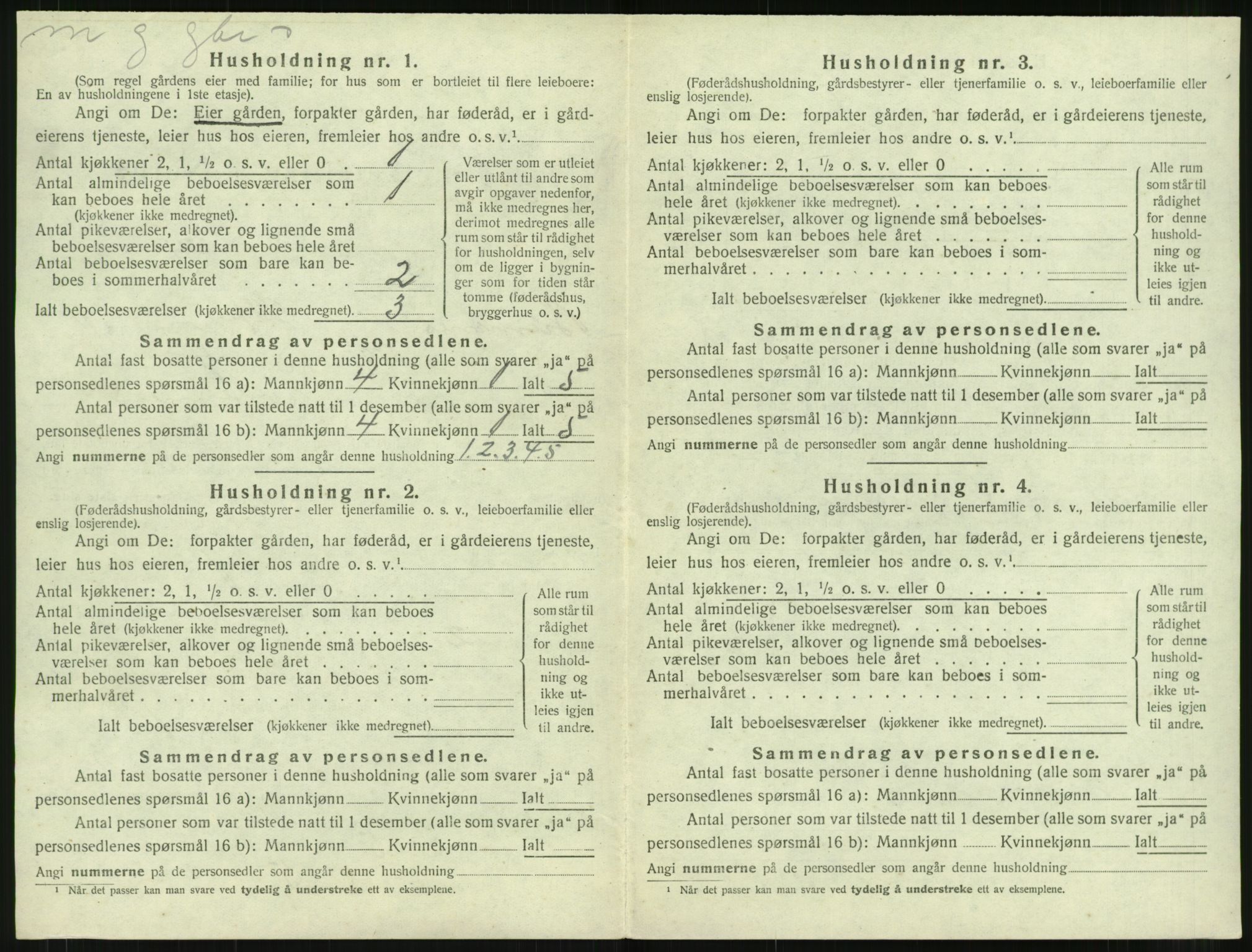 SAT, 1920 census for Bremsnes, 1920, p. 1290