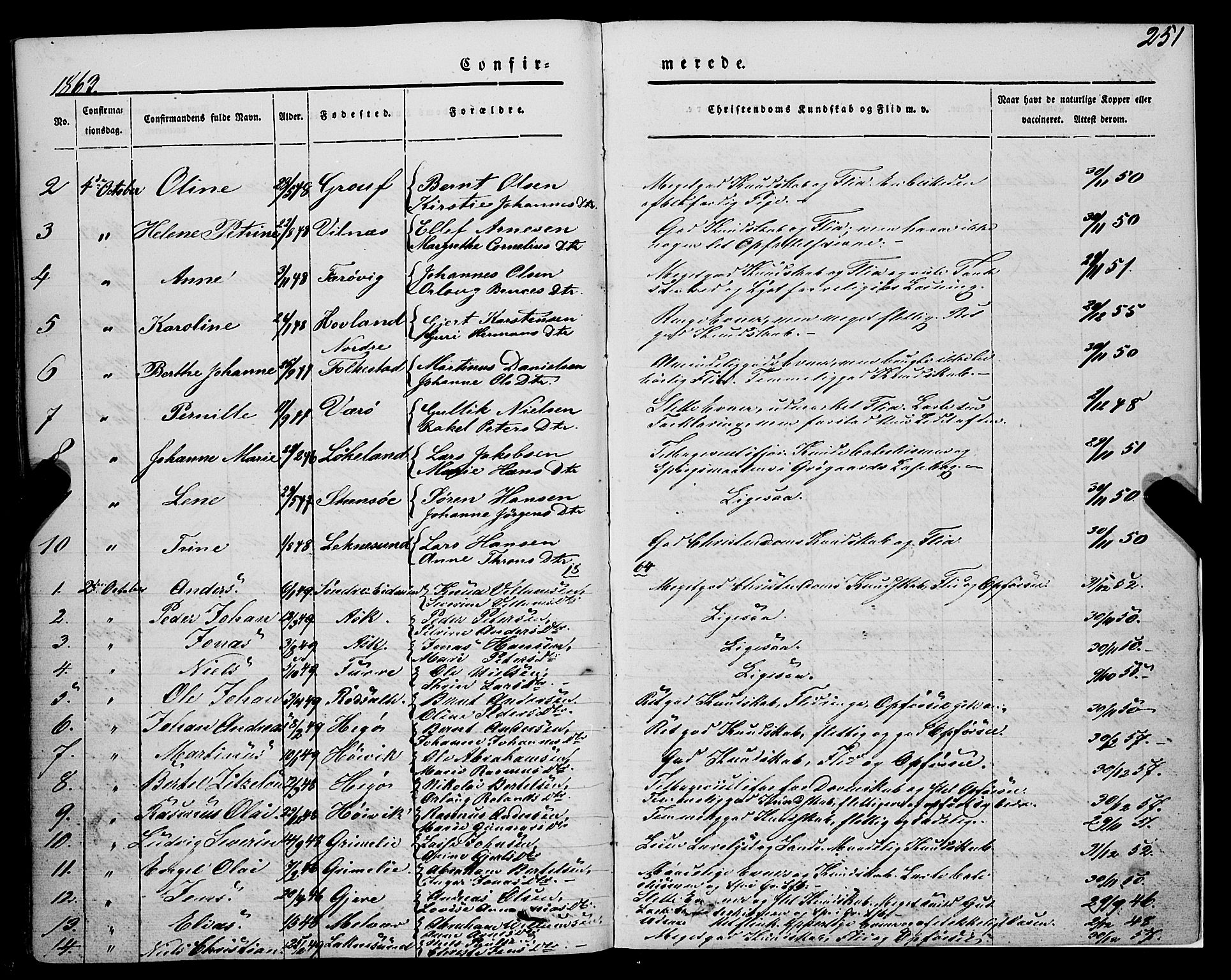 Askvoll sokneprestembete, AV/SAB-A-79501/H/Haa/Haaa/L0011/0001: Parish register (official) no. A 11 I, 1845-1864, p. 251